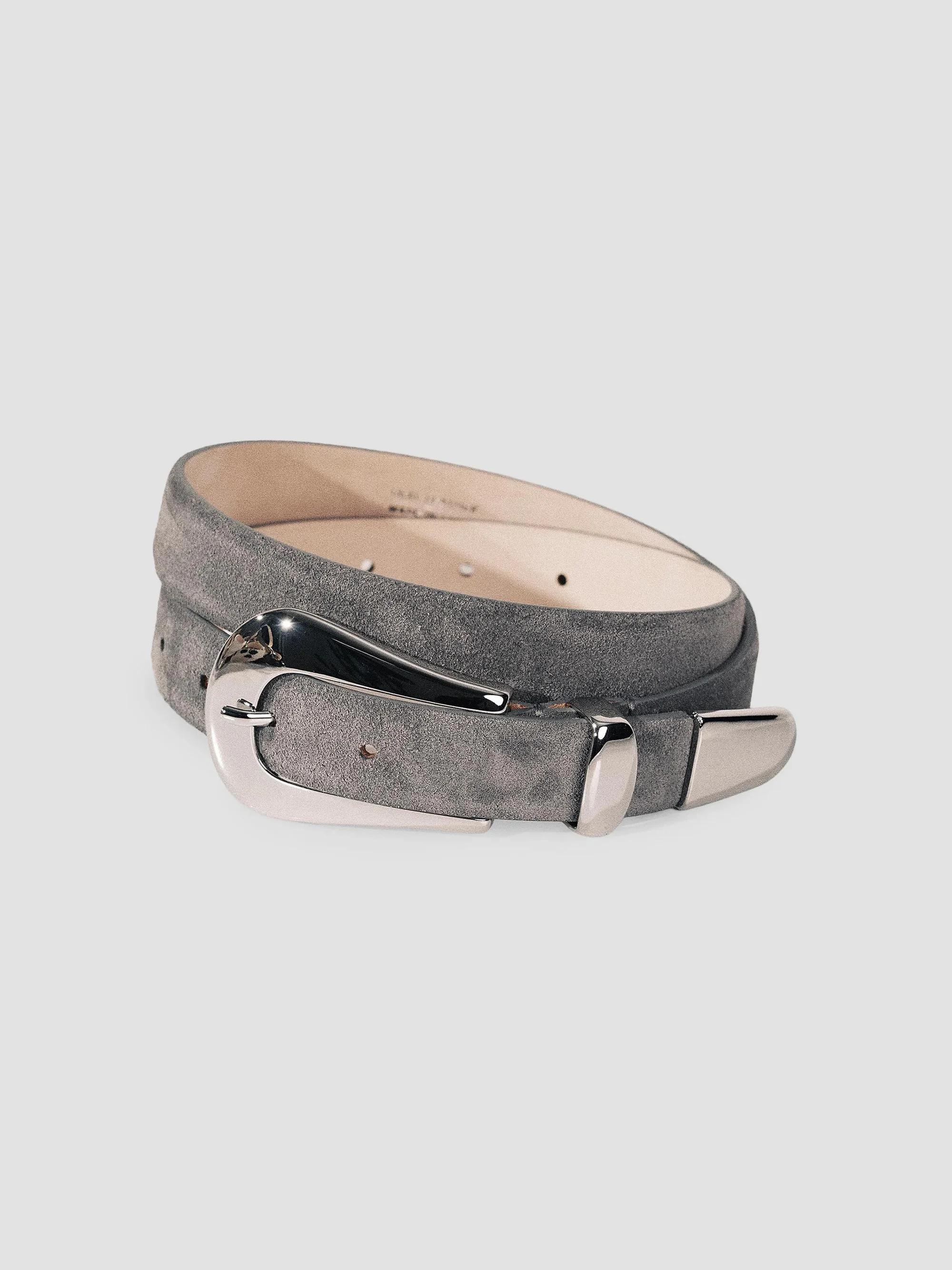 Women's Colette Suede Belt - Fog Suede Silver - 1