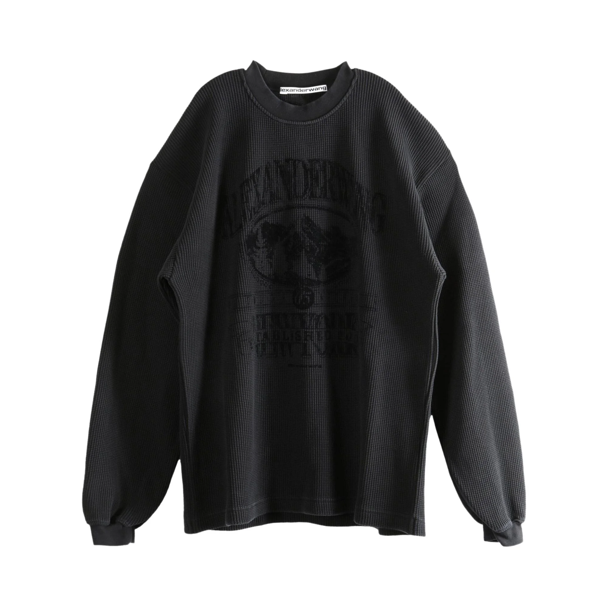 Alexander Wang Boxy Long-Sleeve Graphic T-Shirt 'Washed Black' - 1