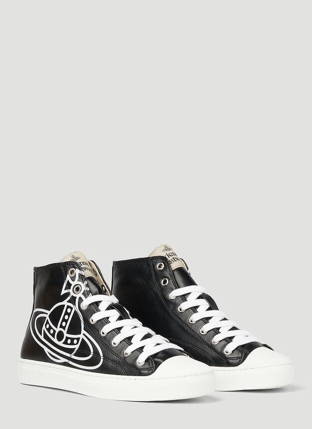 Plimsoll High-Top Sneakers in Black - 2