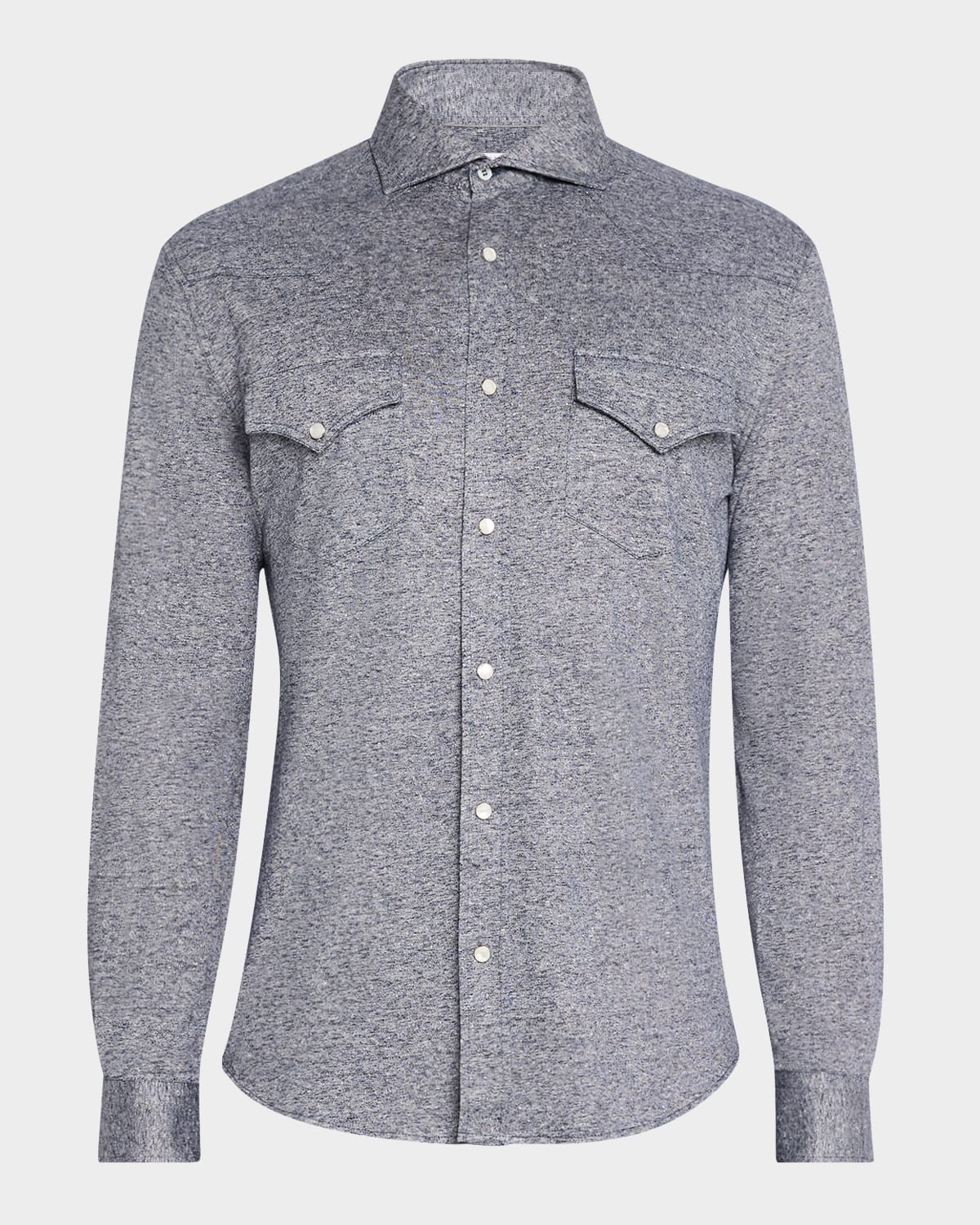 Men's Cotton and Linen Western Shirt - 1
