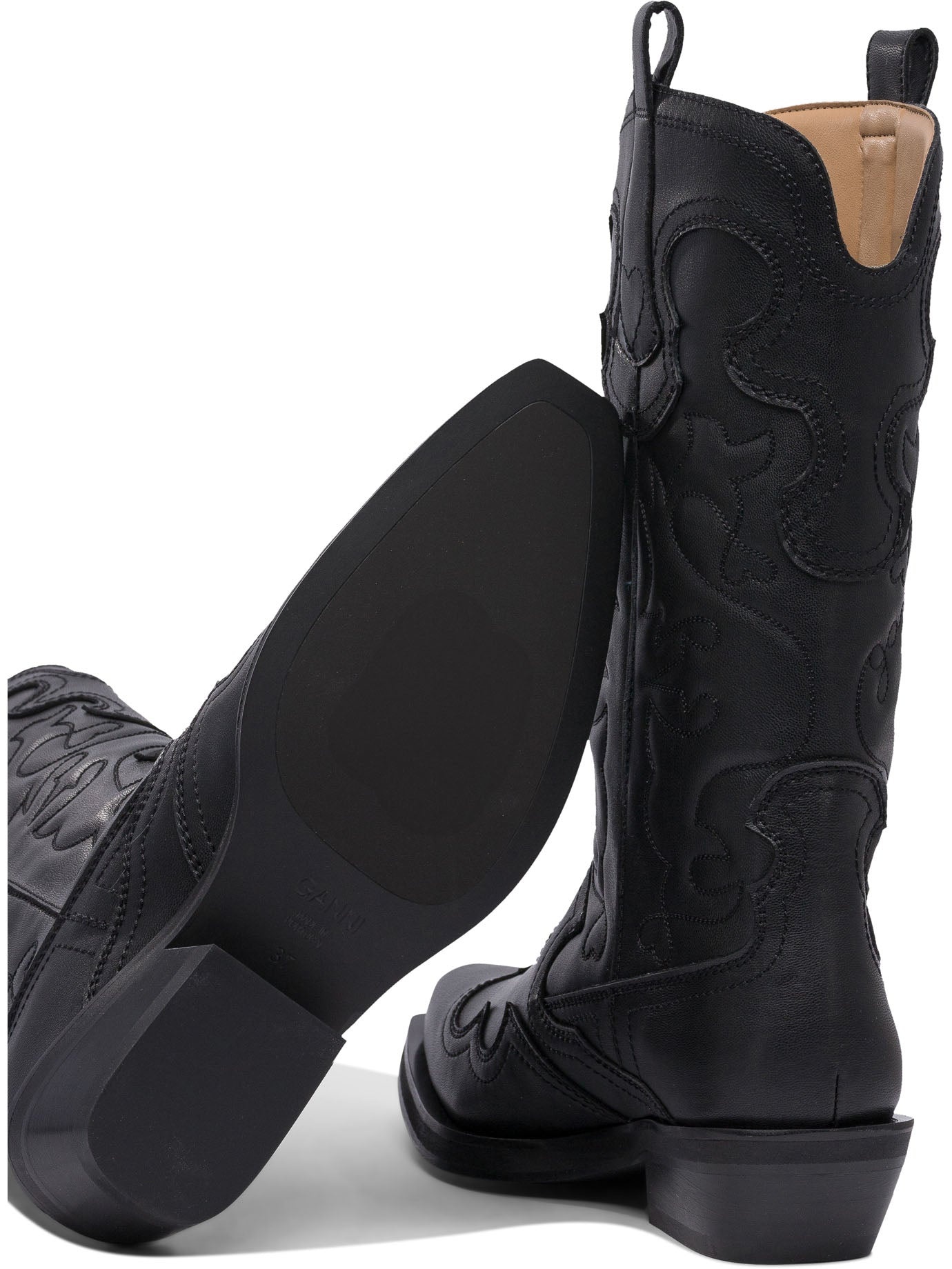 Ganni Embroidered Western Boots - 5