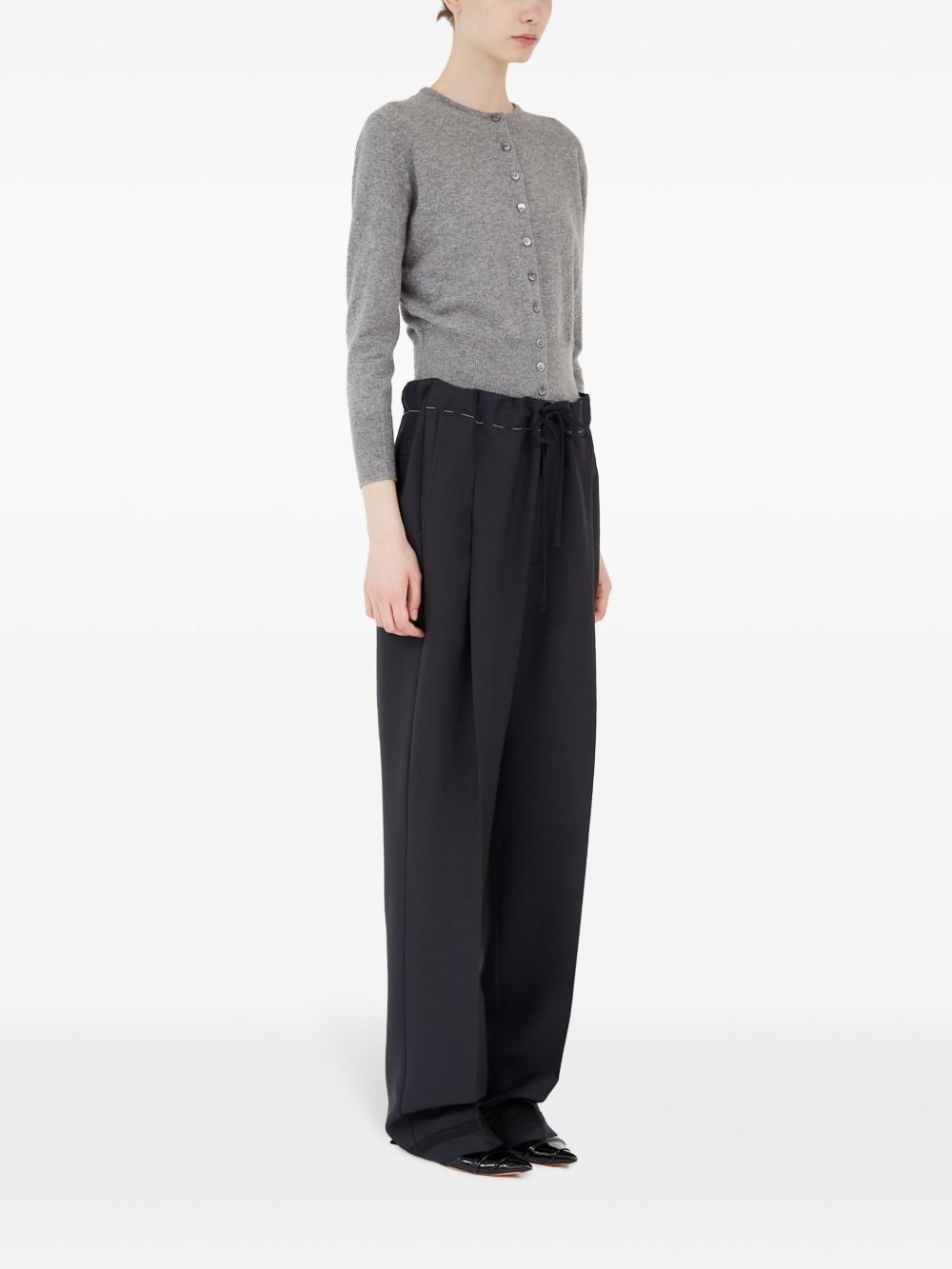 drawstring pressed crease trousers - 3