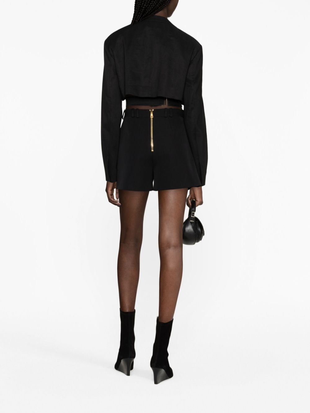 high-waisted virgin-wool shorts - 4