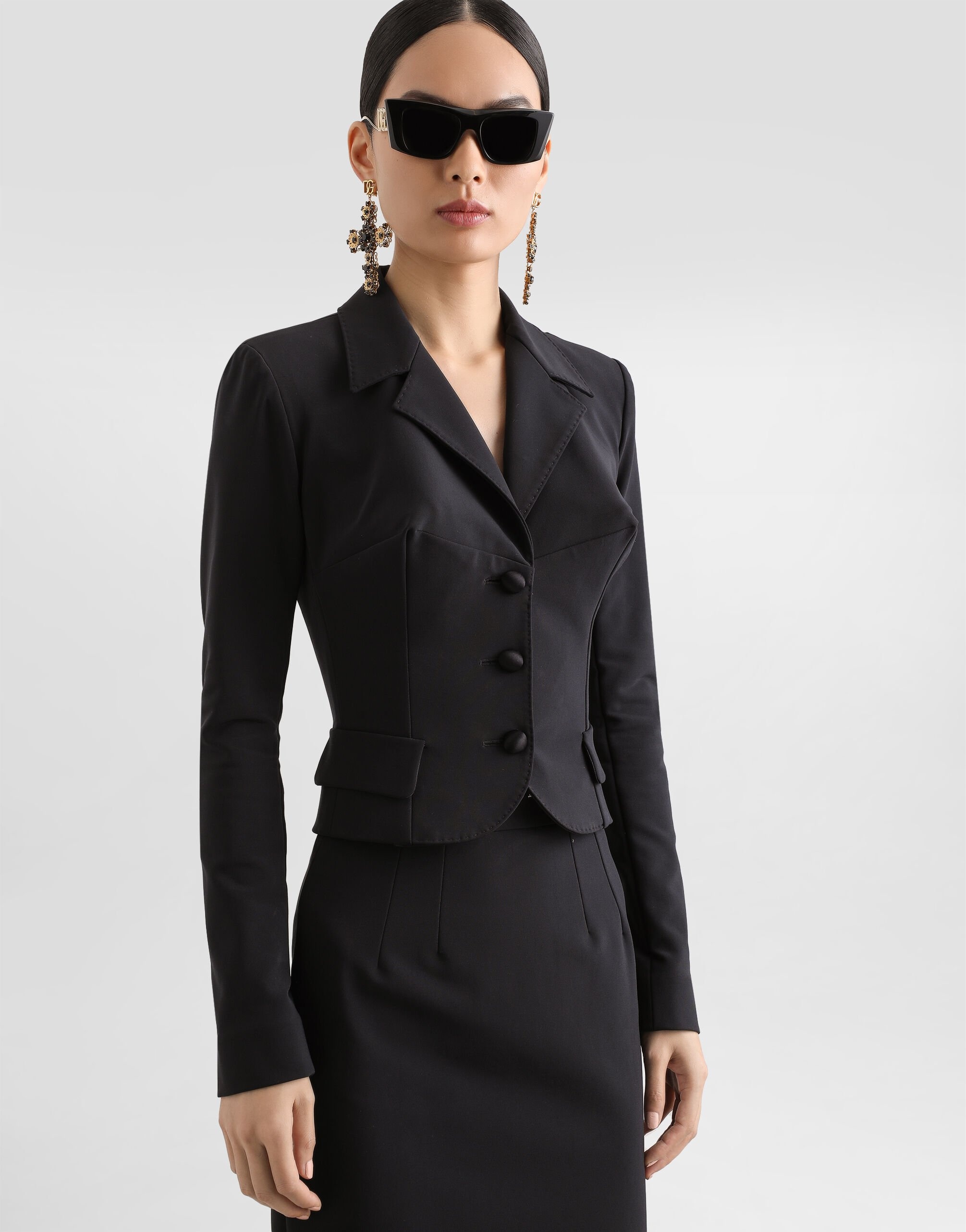Short single-breasted technical cady jacket - 4
