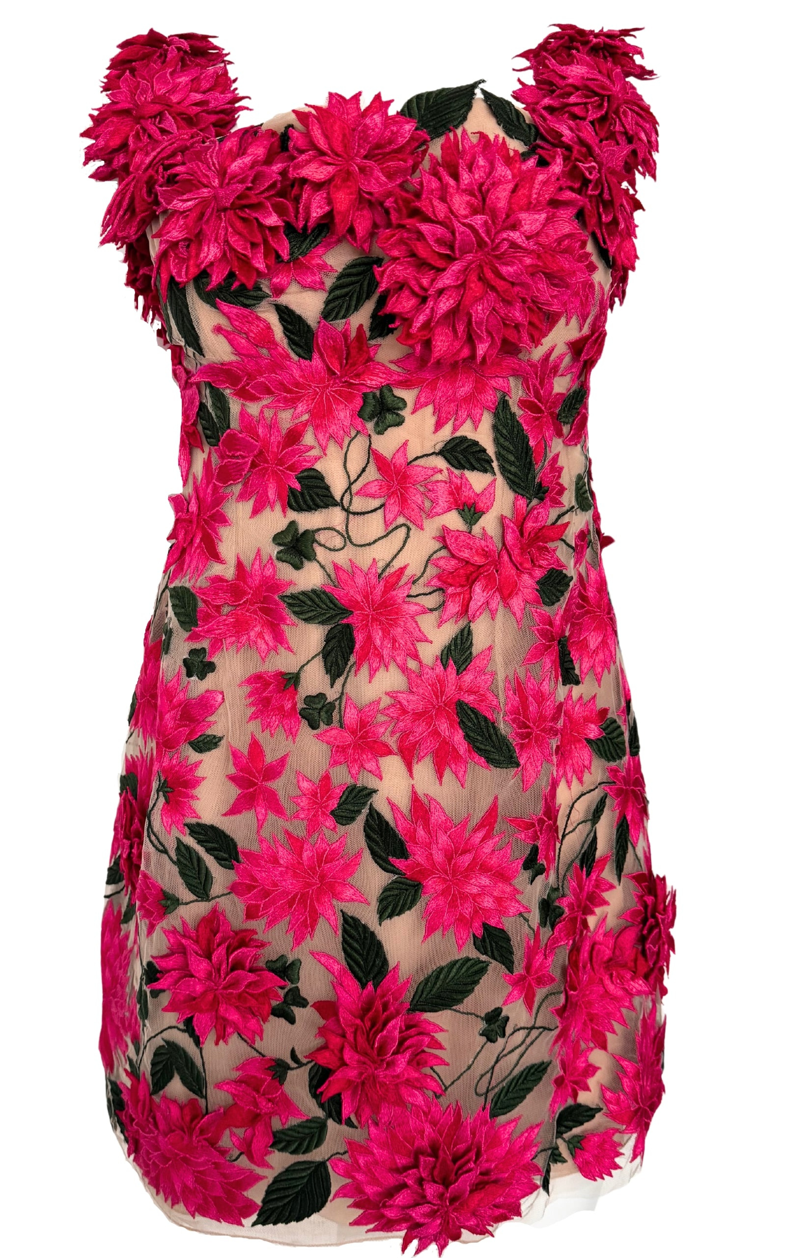 Dahlia Floral-appliqué Mini Dress - 8