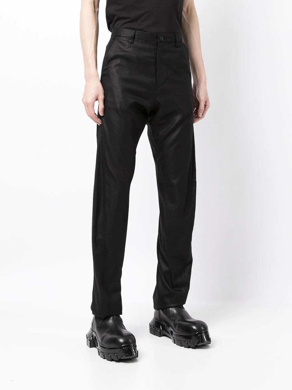 high-waisted slim-fit trousers - 3