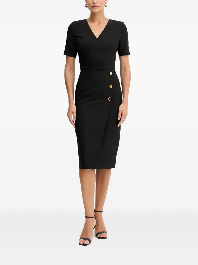 button V-neck midi dress 1