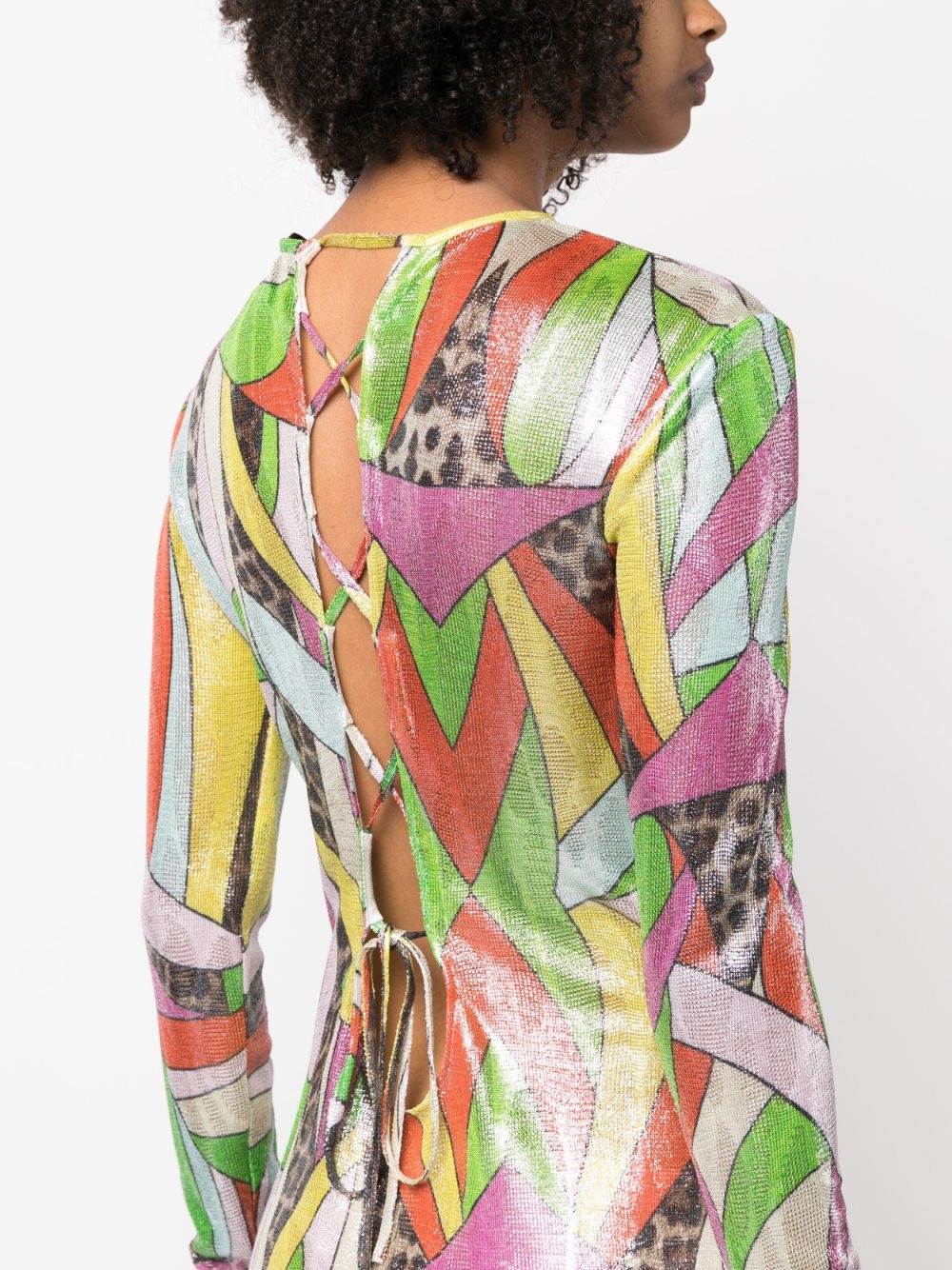 mix-print knitted minidress - 5