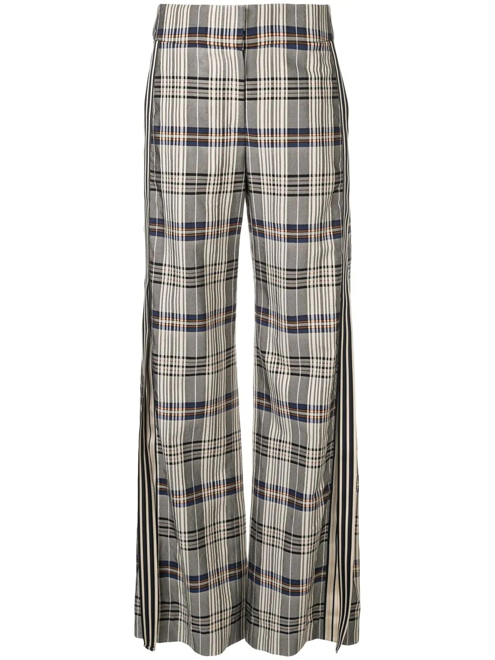 racing stripe vintage plaid trousers - 1