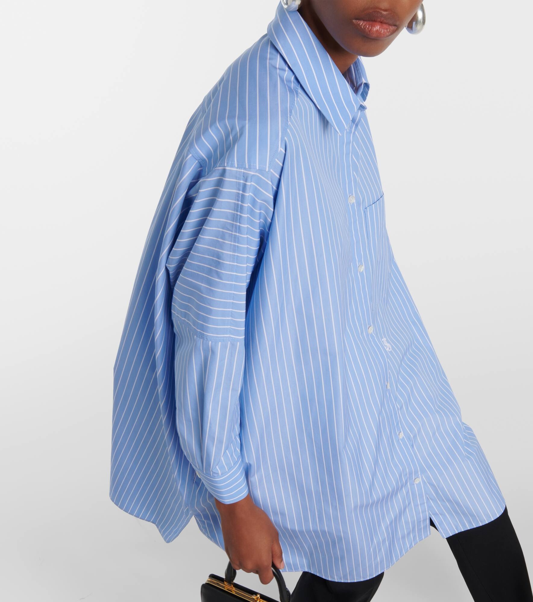 Striped cotton poplin shirt - 5