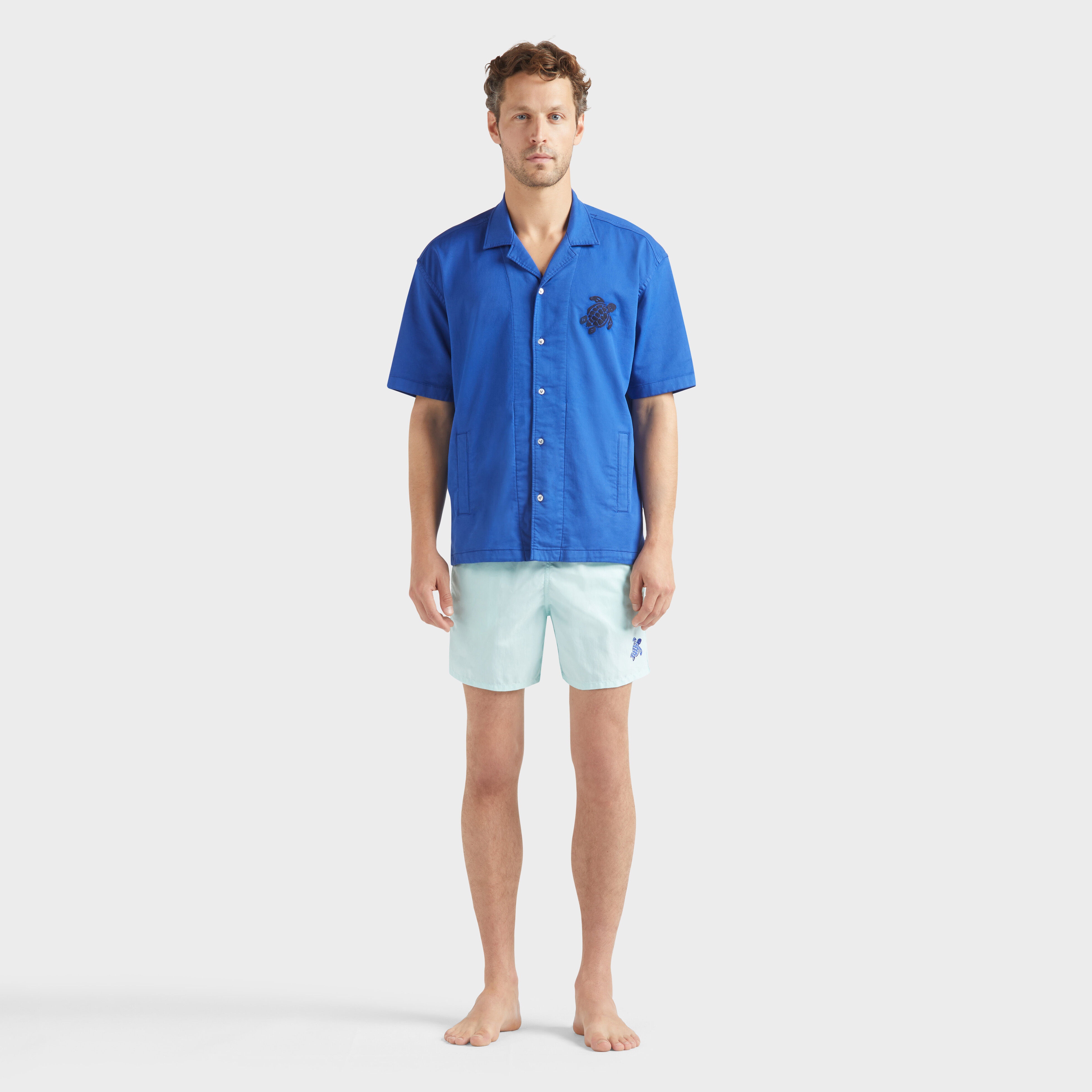 Men Bowling Shirt Cotton Solid Shirt - 3