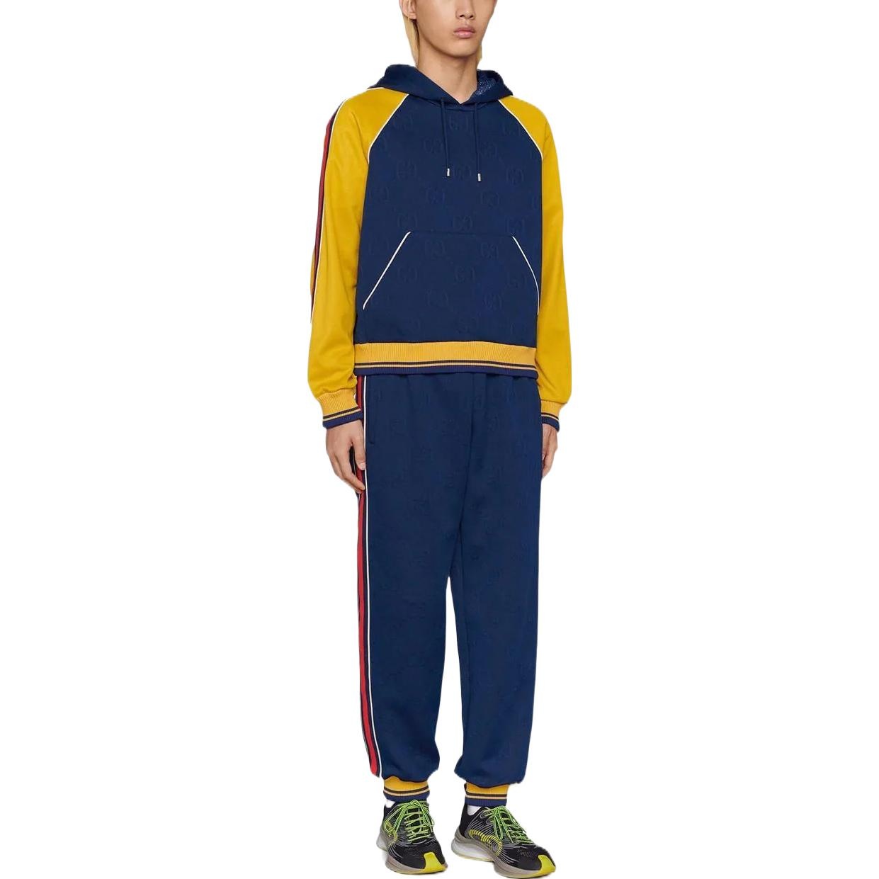 Gucci GG Jacquard Hooded Sweatshirt 'Blue Yellow' 676100-XJDVW-4462 - 3