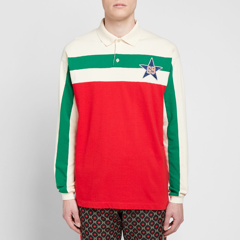 Gucci Long Sleeve Striped Logo Rugby Top - 5