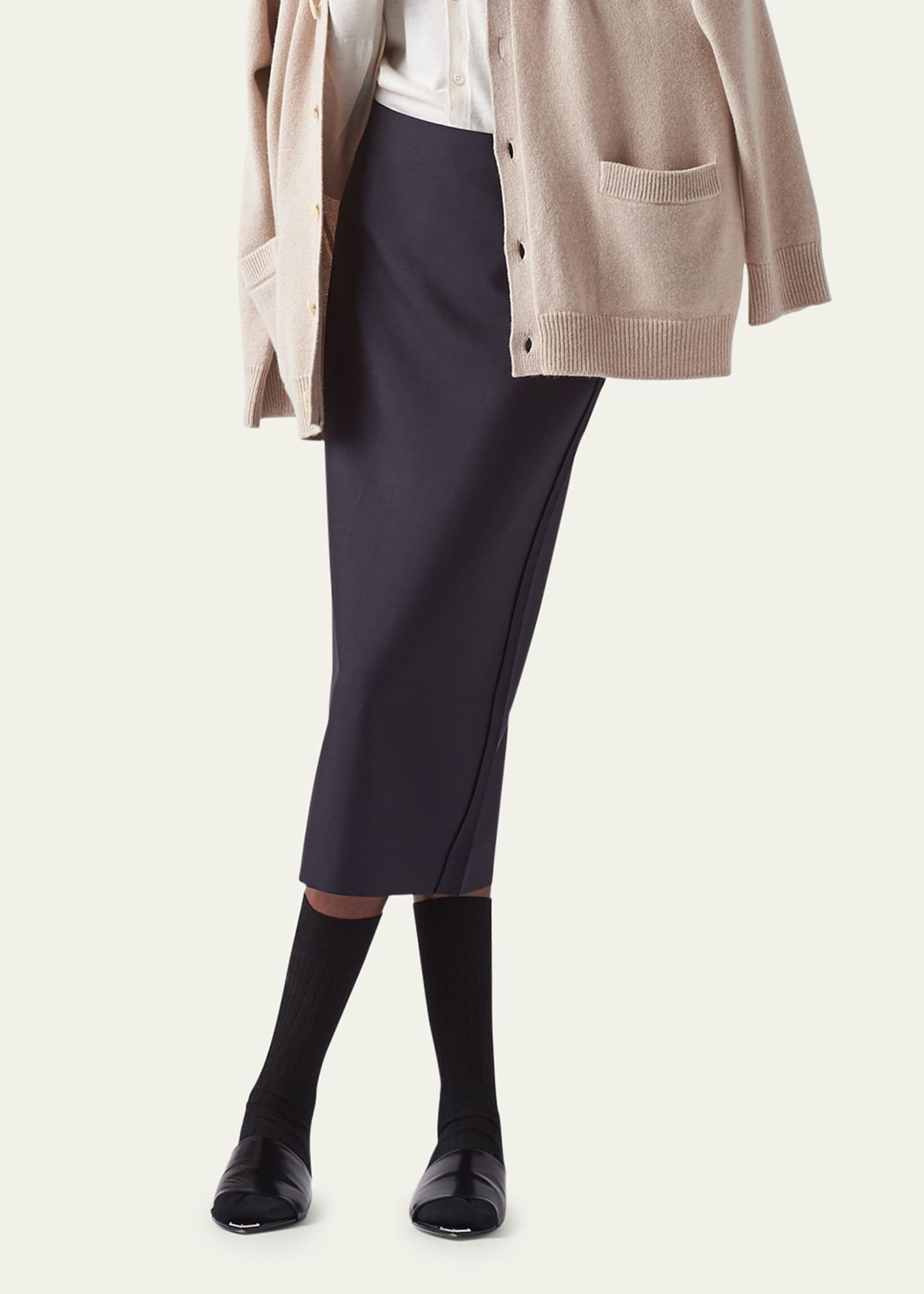 Mohair Pencil Midi Skirt - 4