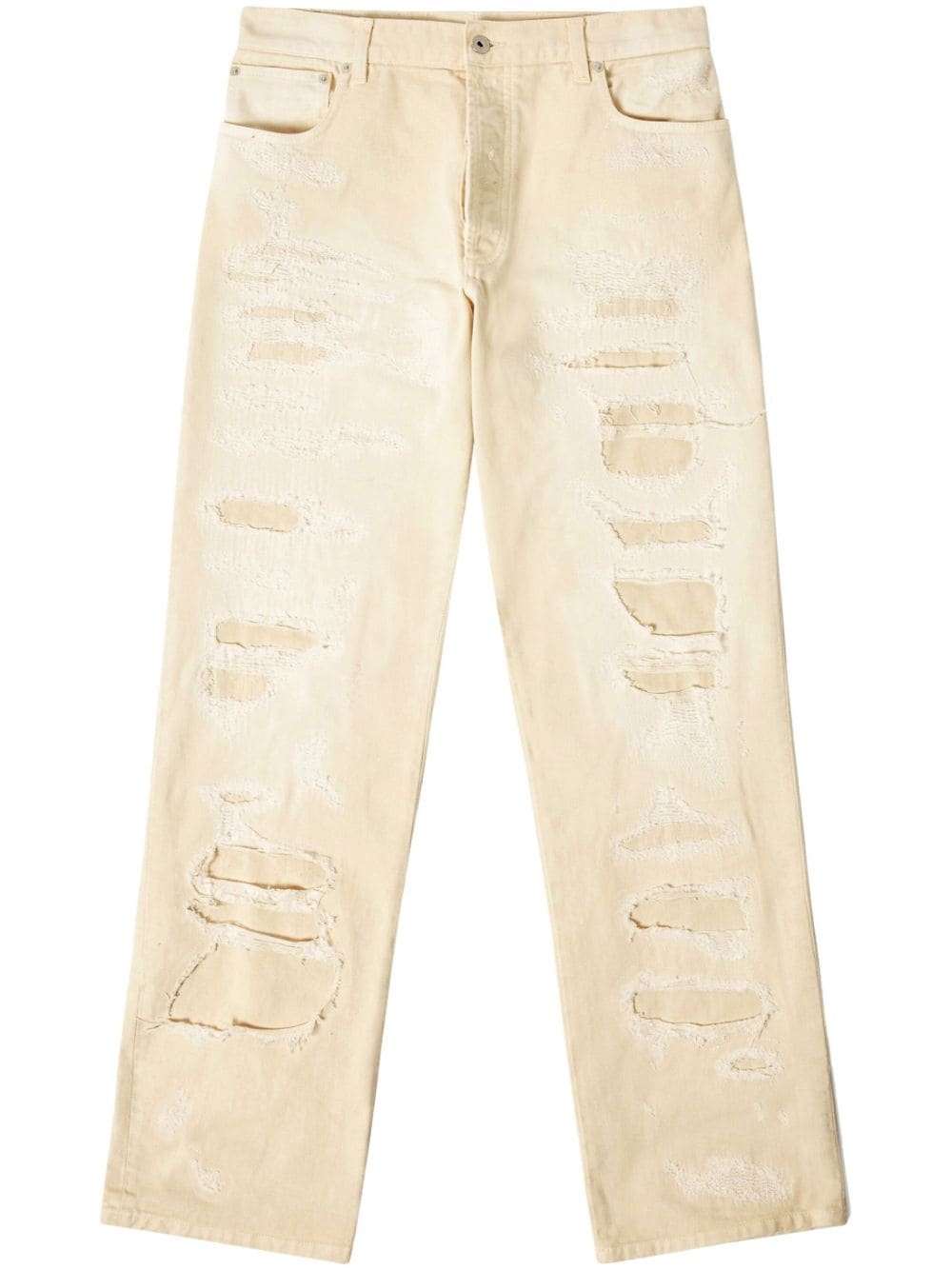 straight-leg distressed-finish jeans - 1