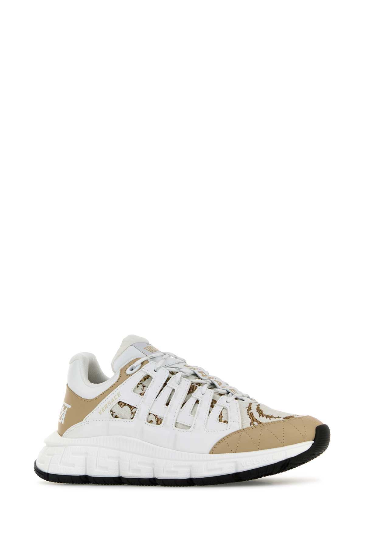 Versace Men White Trigreca Barocco Sneakers - 2