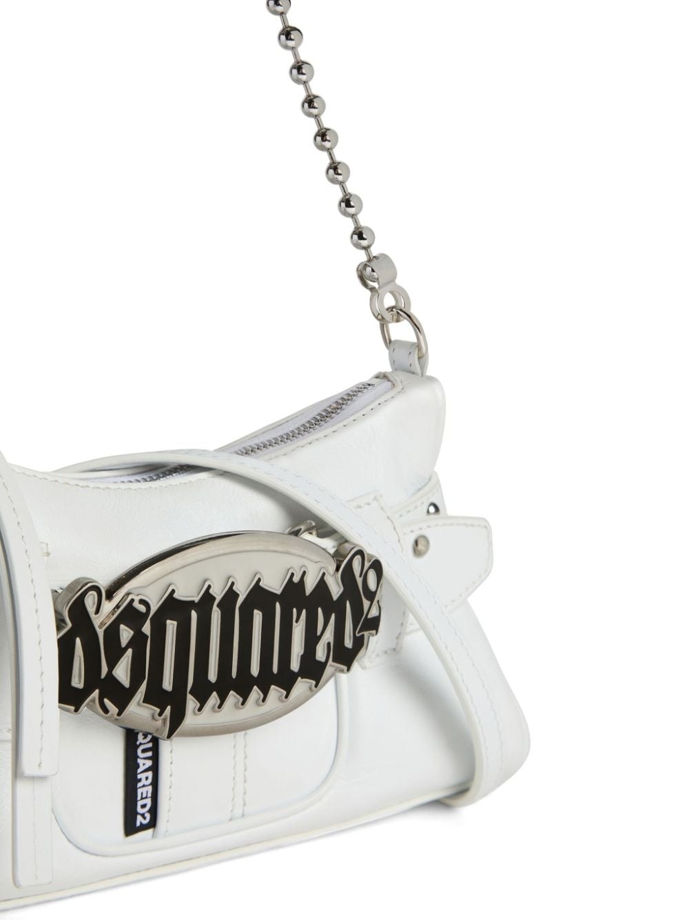 Gothic logo-plaque leather shoulder bag - 3