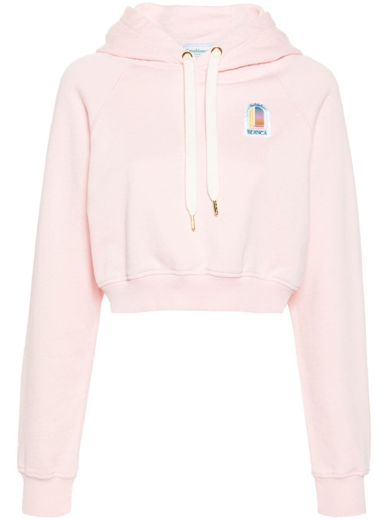 logo-patch cropped hoodie 1