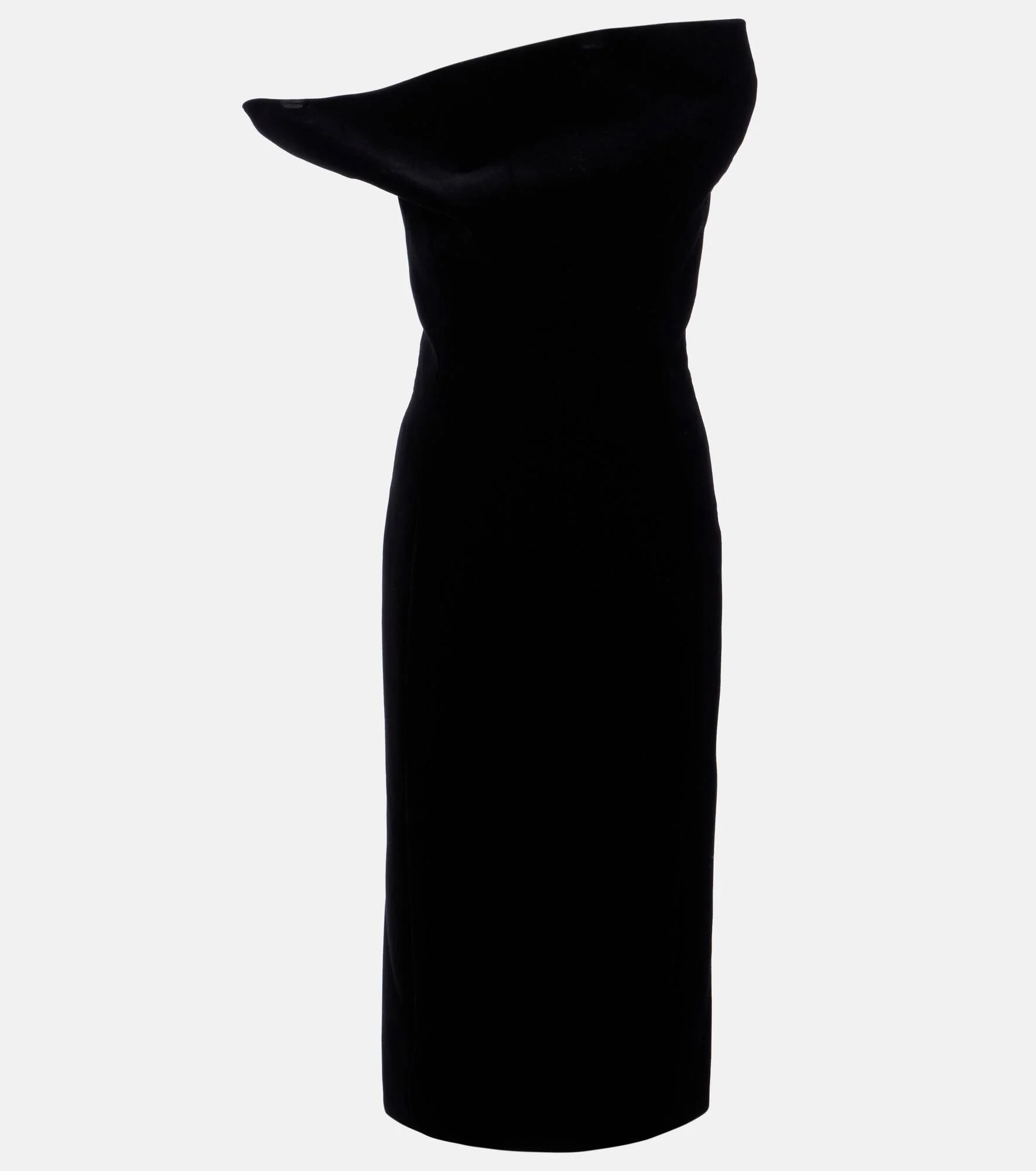 Sato one-shoulder velvet midi dress - 1
