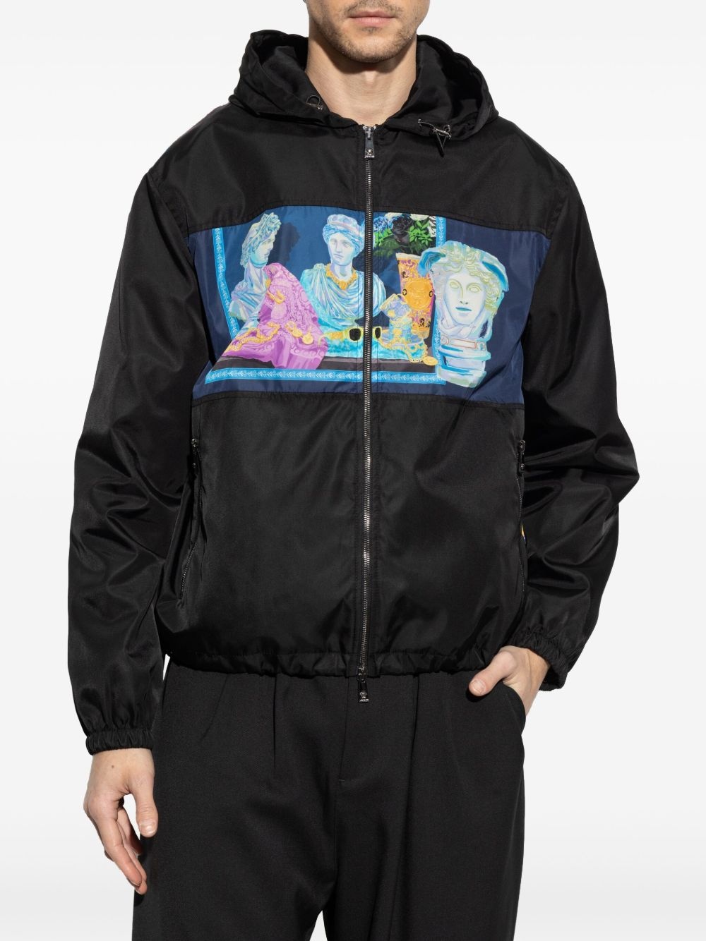 statue-print track jacket - 3