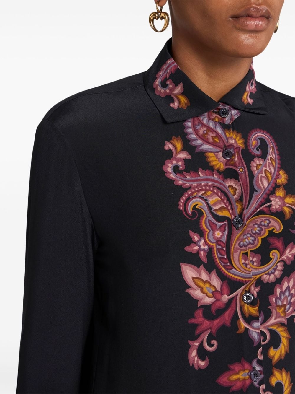 printed silk shirt - 4