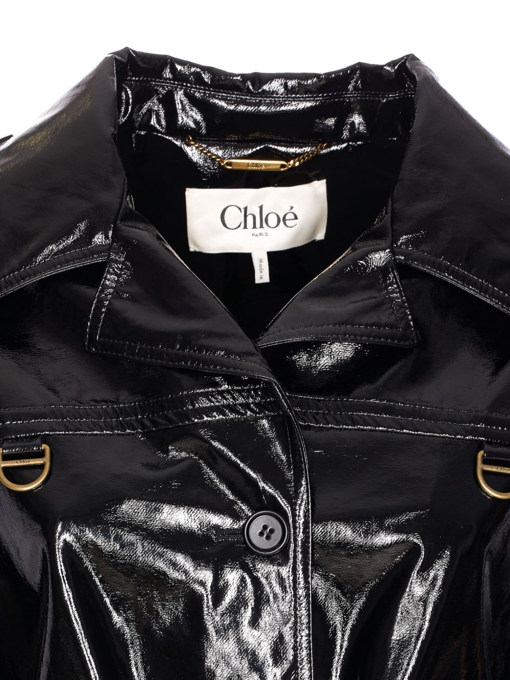 belted patent jacket - 4