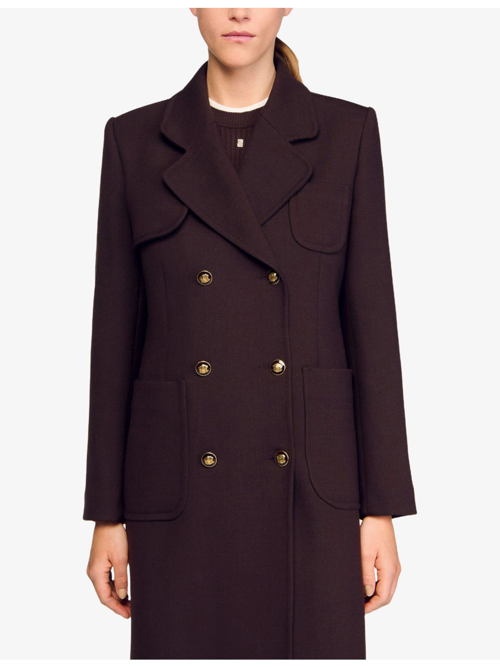 Double-Breasted Patch-Pocket Stretch-Twill Coat - 3