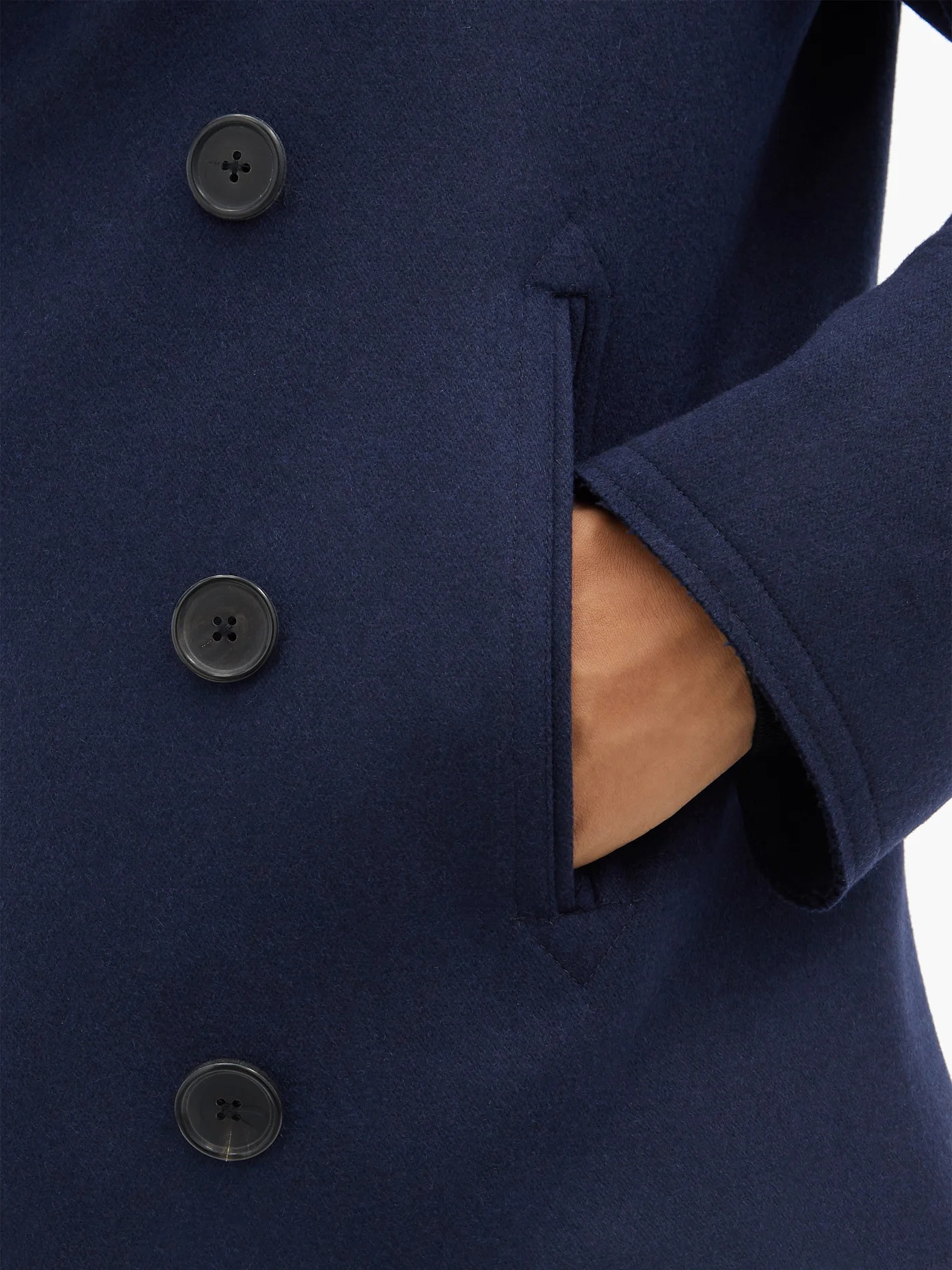 Double-breasted wool-blend peacoat - 4