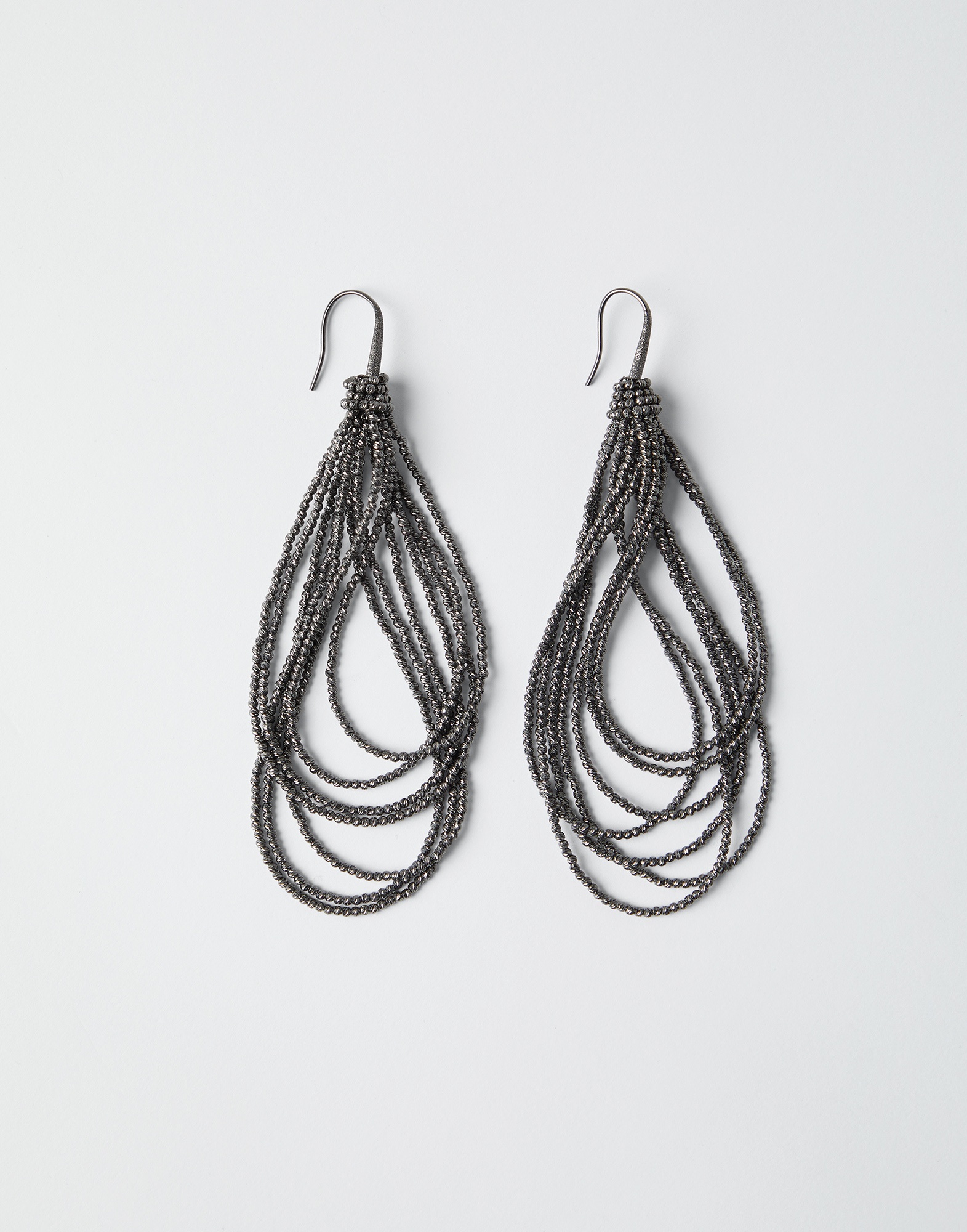 【送料&関税込】Brunello Cucinelli llic Earings With Rea Brunello Cucinelli - Black Monili Loop Earrings | Mitchell