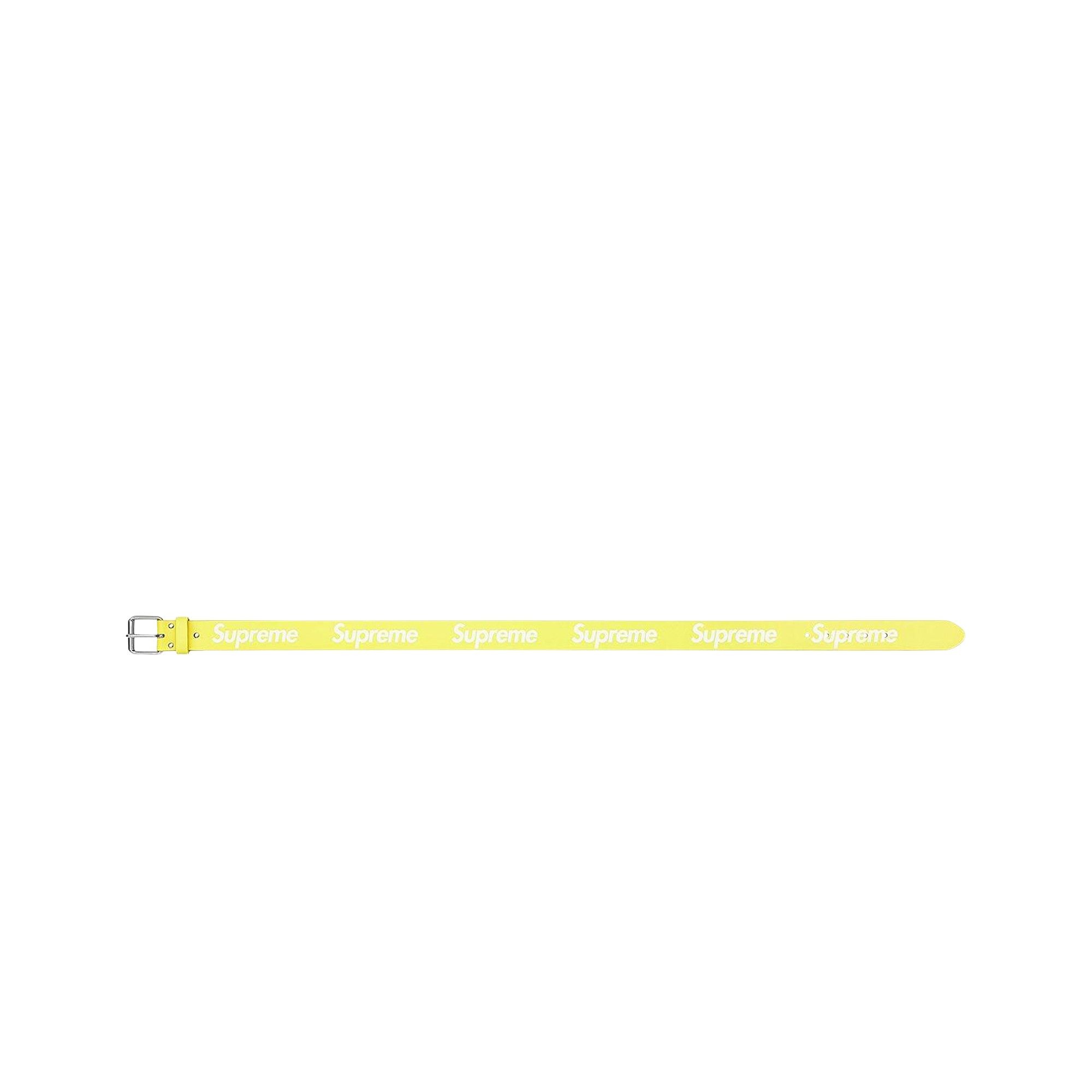 Supreme Repeat Leather Belt 'Fluorescent Yellow' - 3