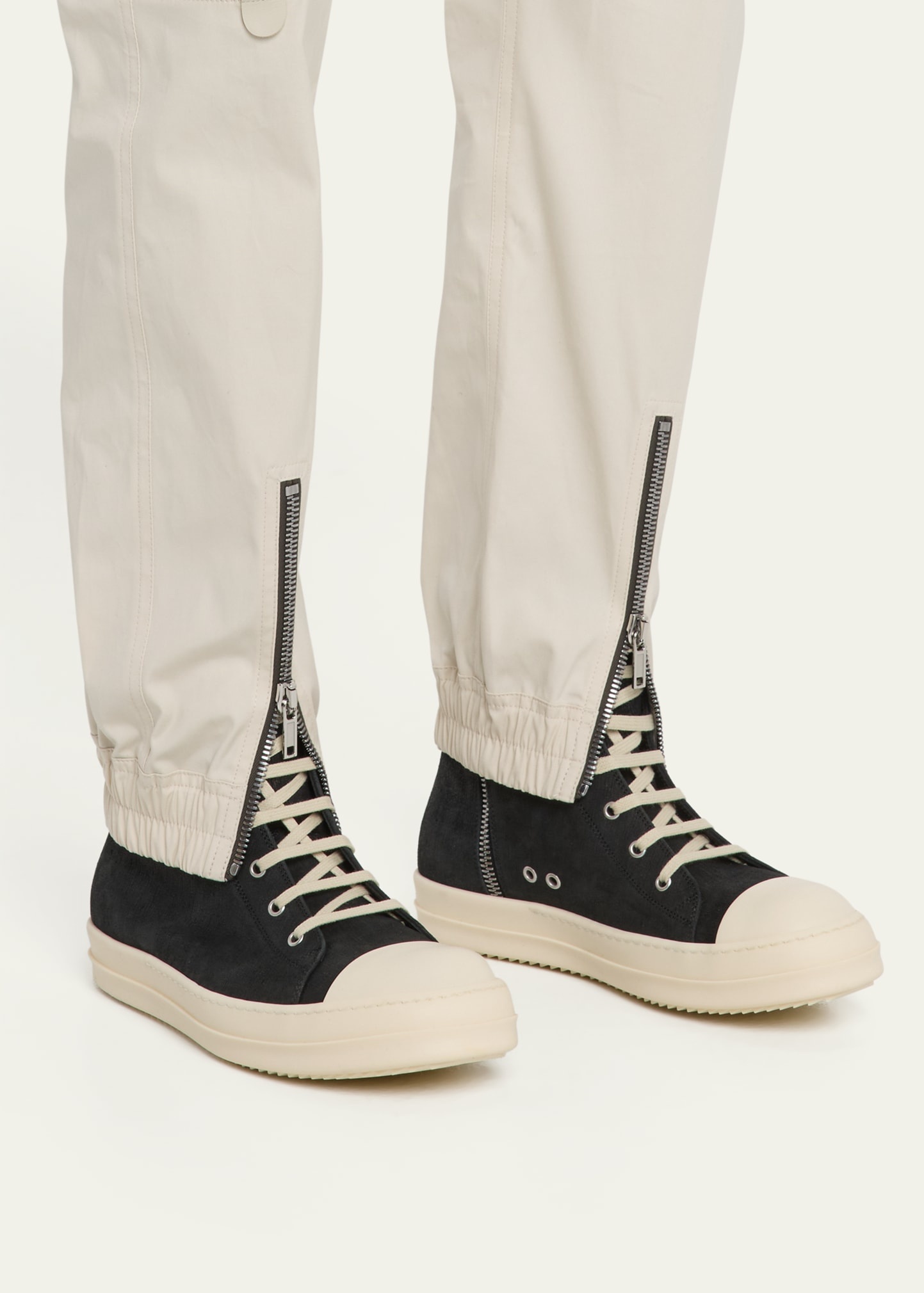 Men's Buffed Leather High-Top Sneakers - 2