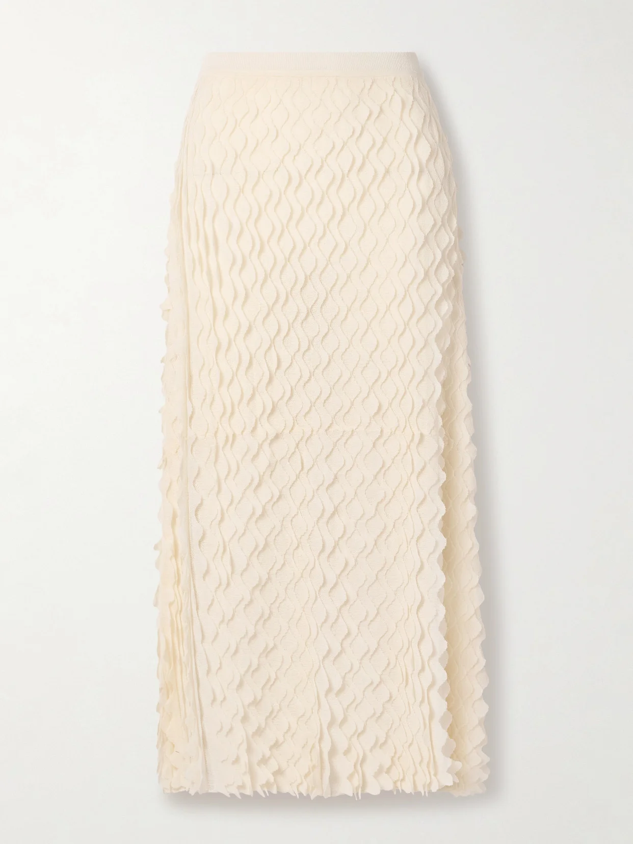 Willa Layered Scalloped Cotton-blend Midi Skirt - 1