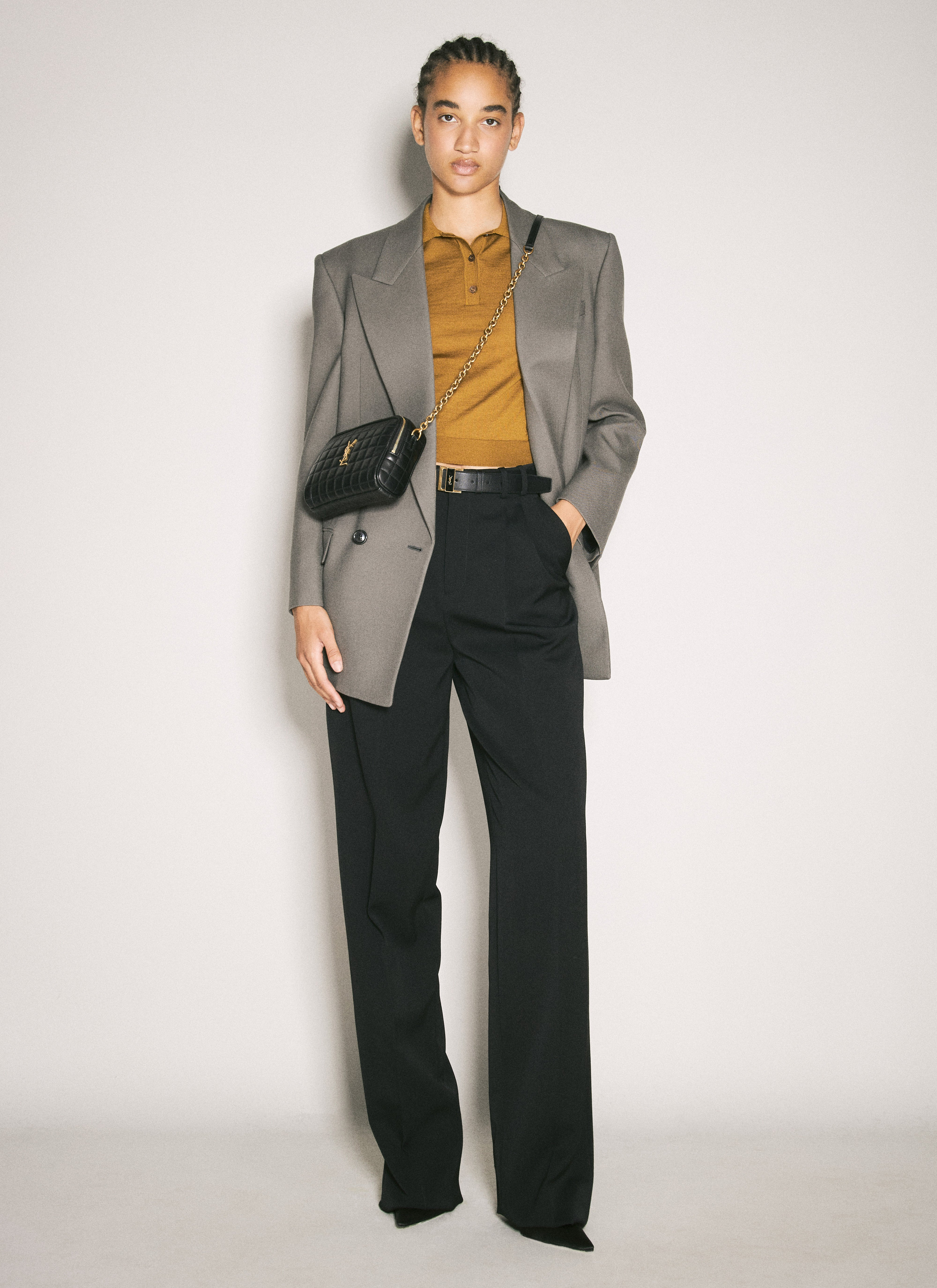 Saint Laurent Women Wide-Leg Wool Pants - 4