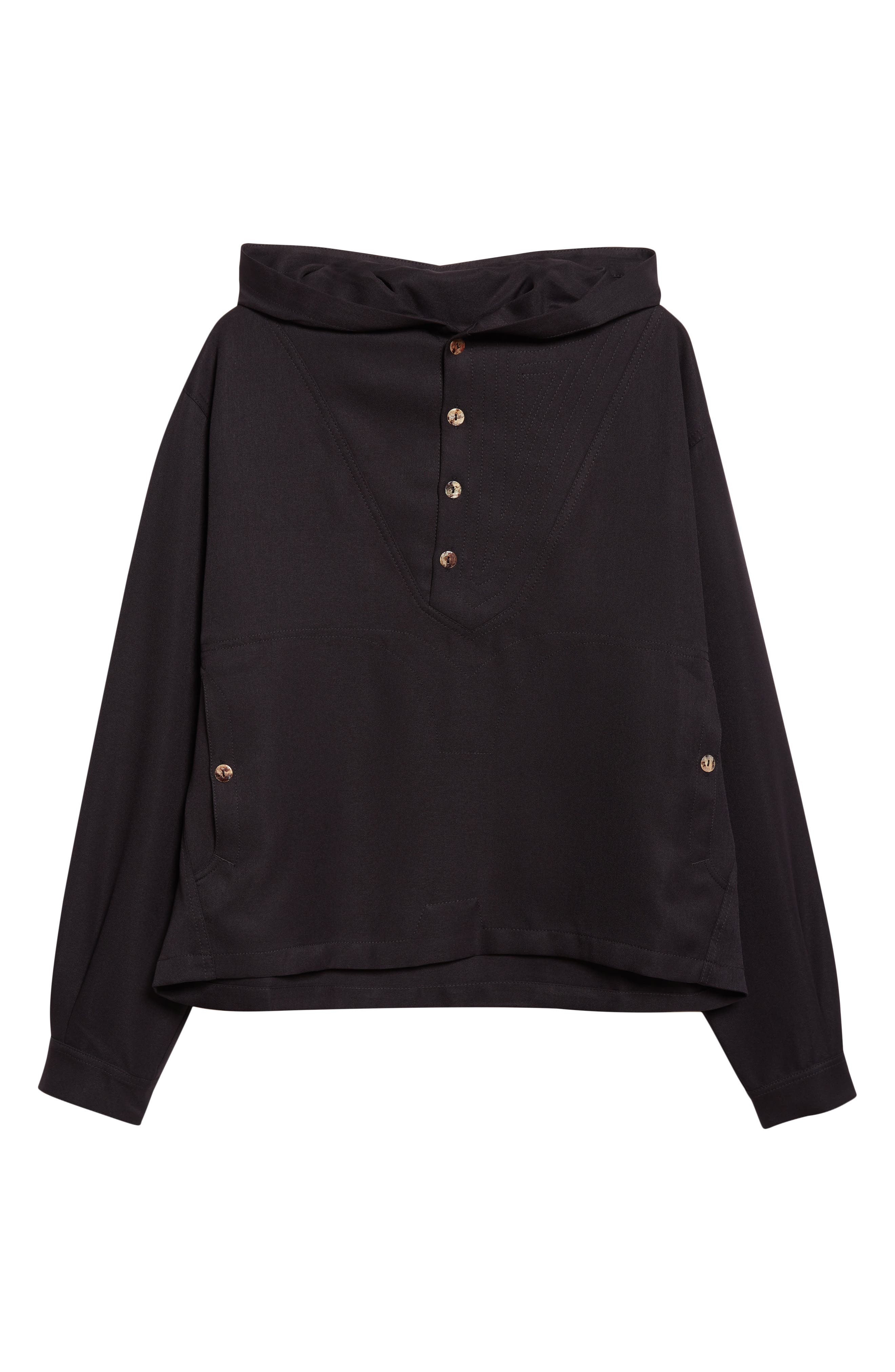KIKO KOSTADINOV Slatina Henley Hoodie in Coal Black at Nordstrom - 1