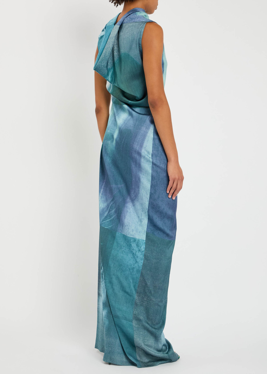 Jean Paul Gaultier Printed Satin Maxi Dress - 3