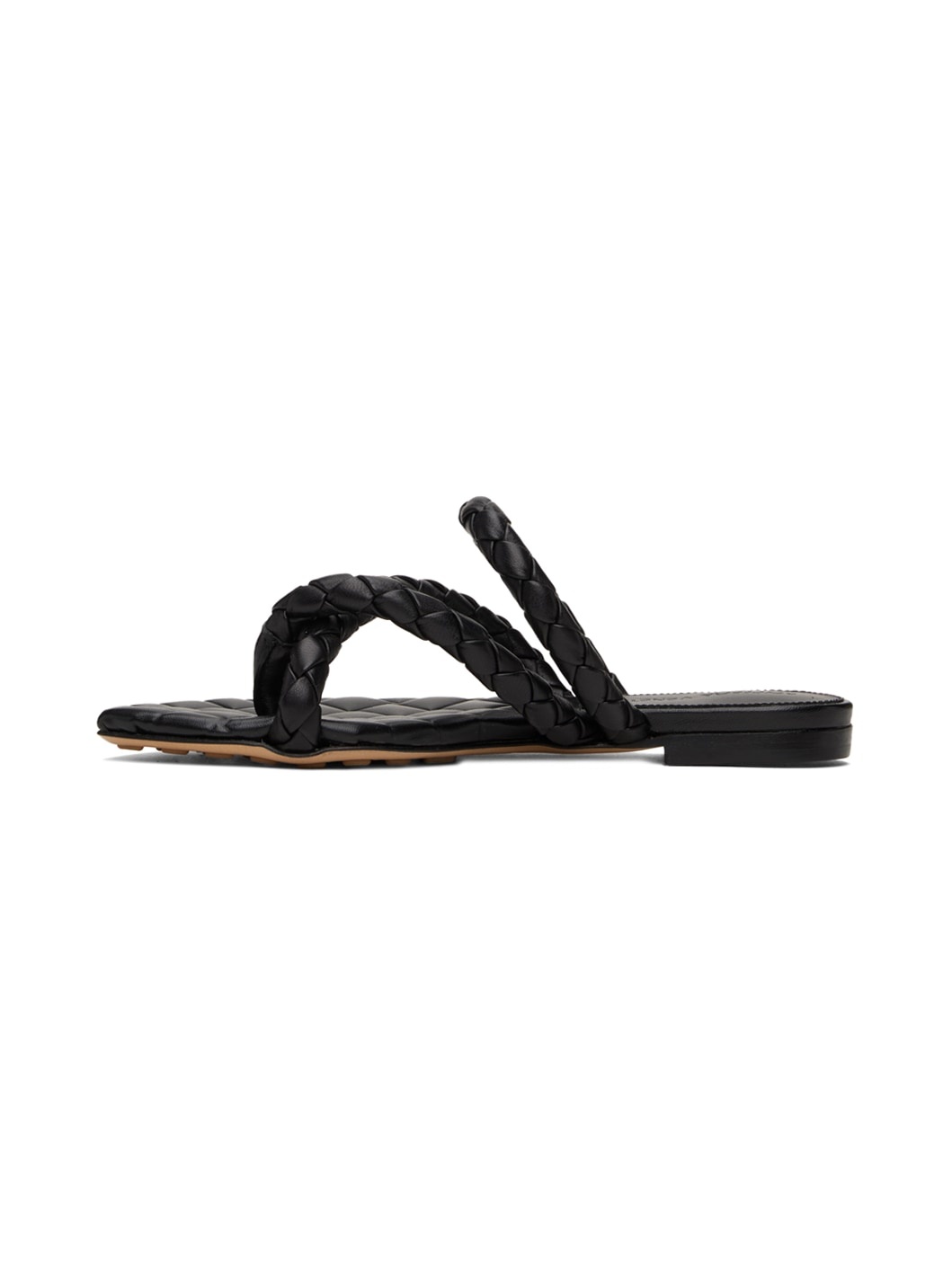 Black Leaf Flat Sandals - 3
