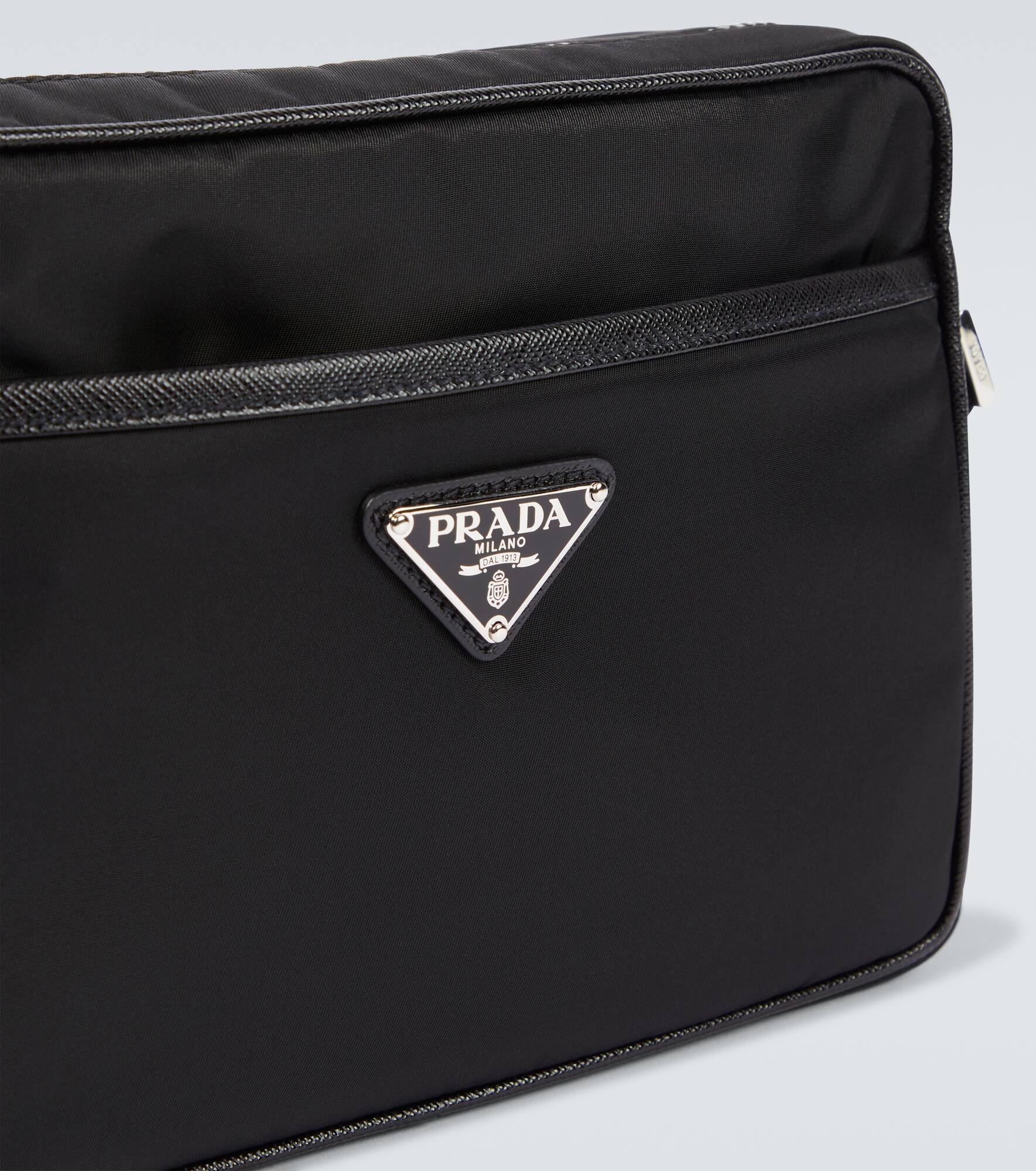 Re-Nylon and leather shoulder bag - 6