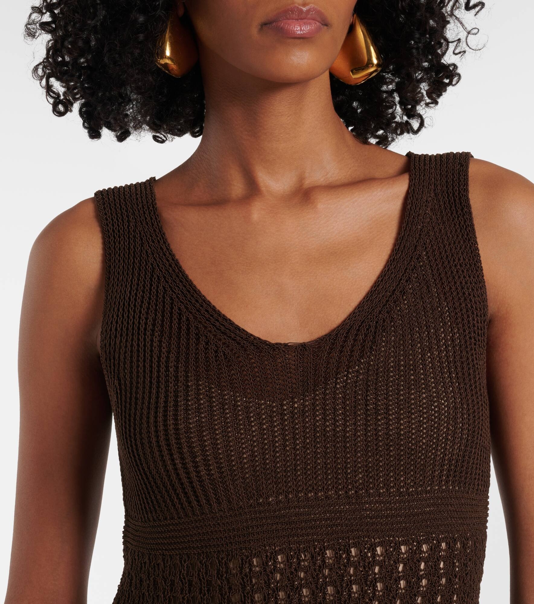 Valois knitted cotton-blend maxi dress - 4