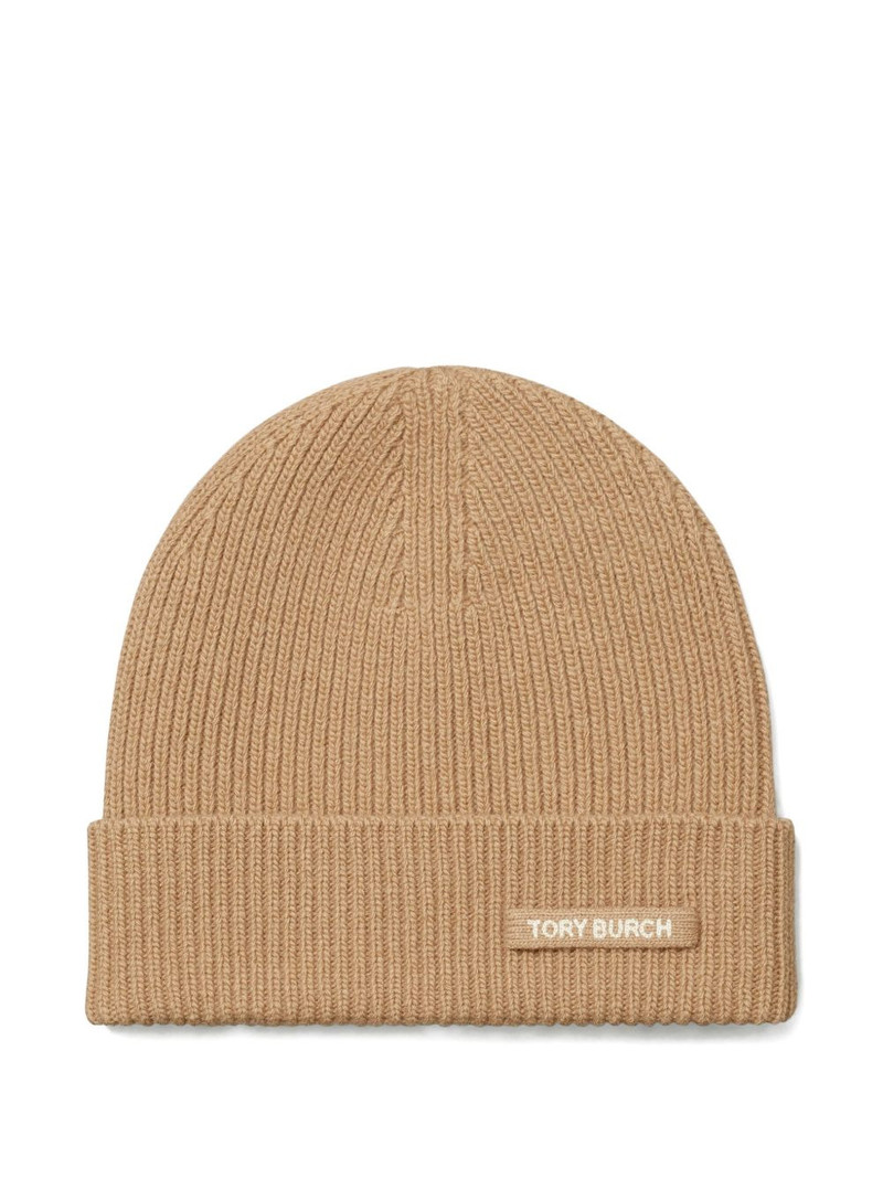 ribbed knit beanie hat 1