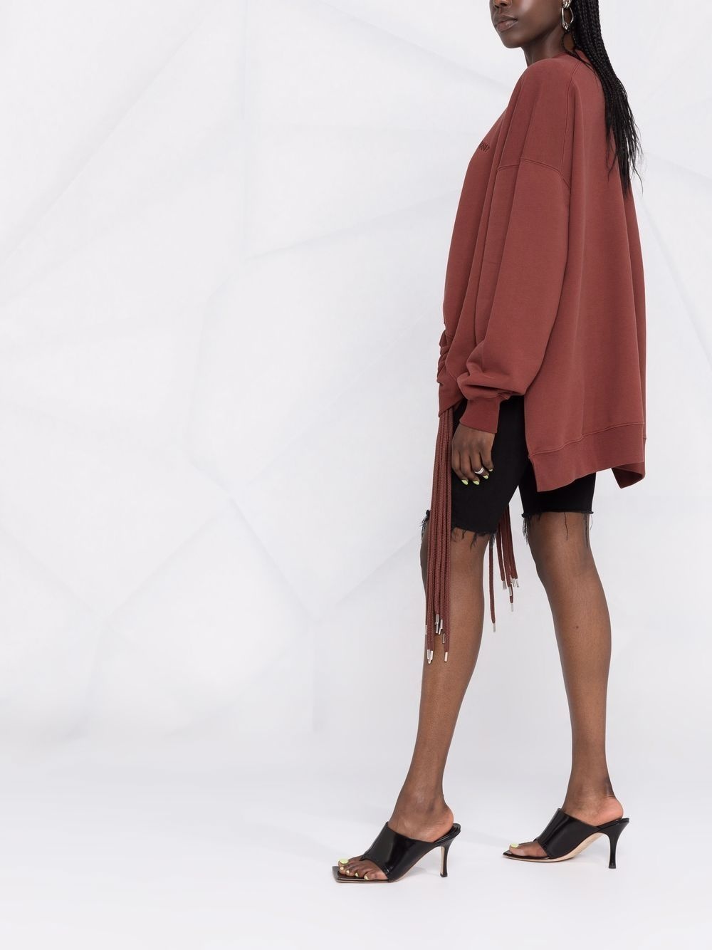drawstring crewneck sweatshirt - 6