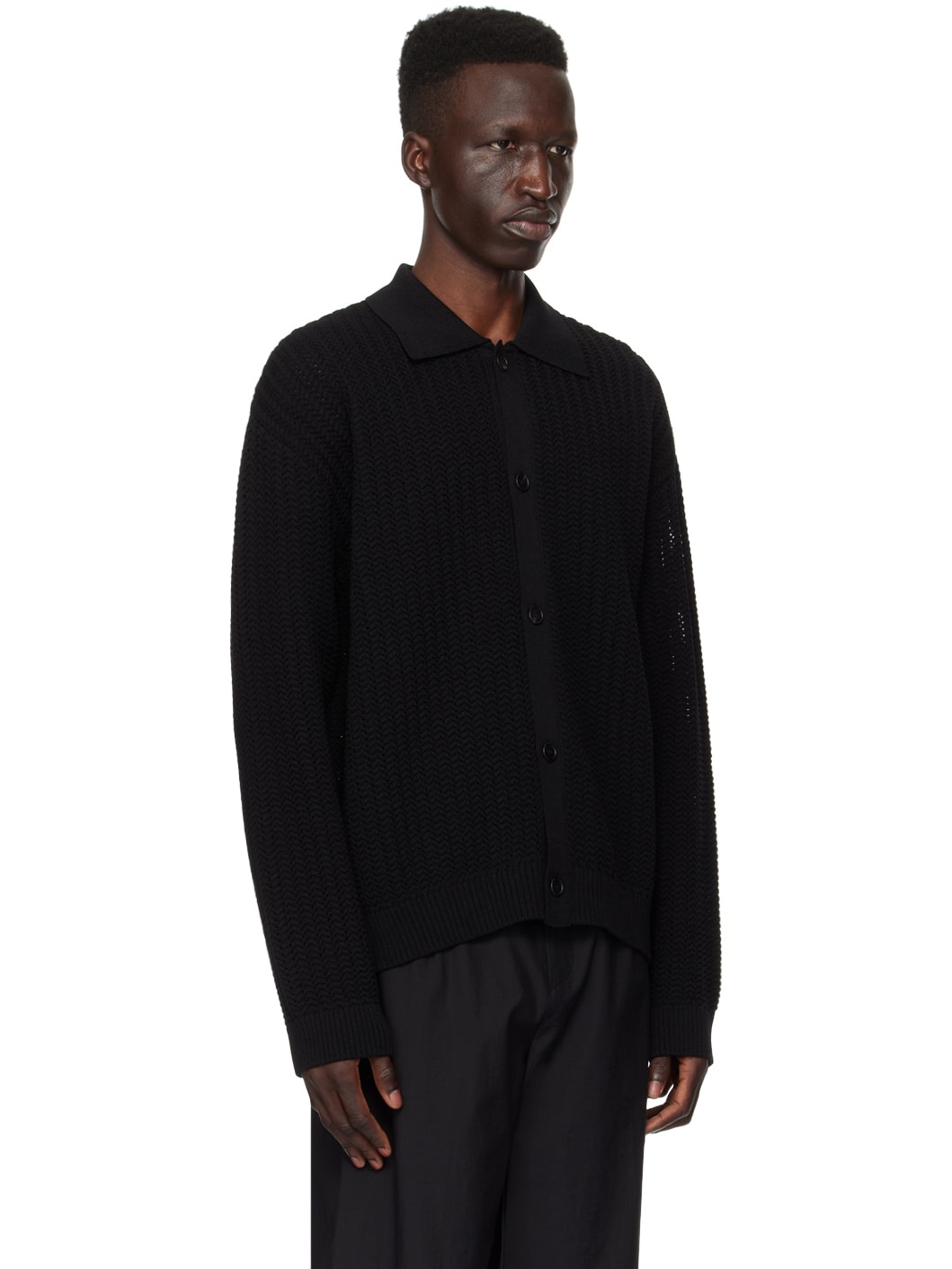Black Button Cardigan - 2