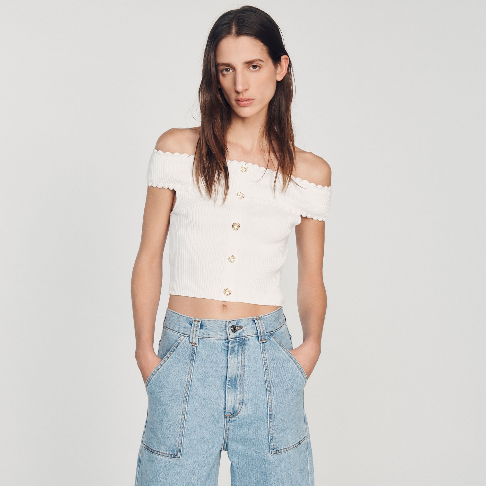 Cropped knit top - 5