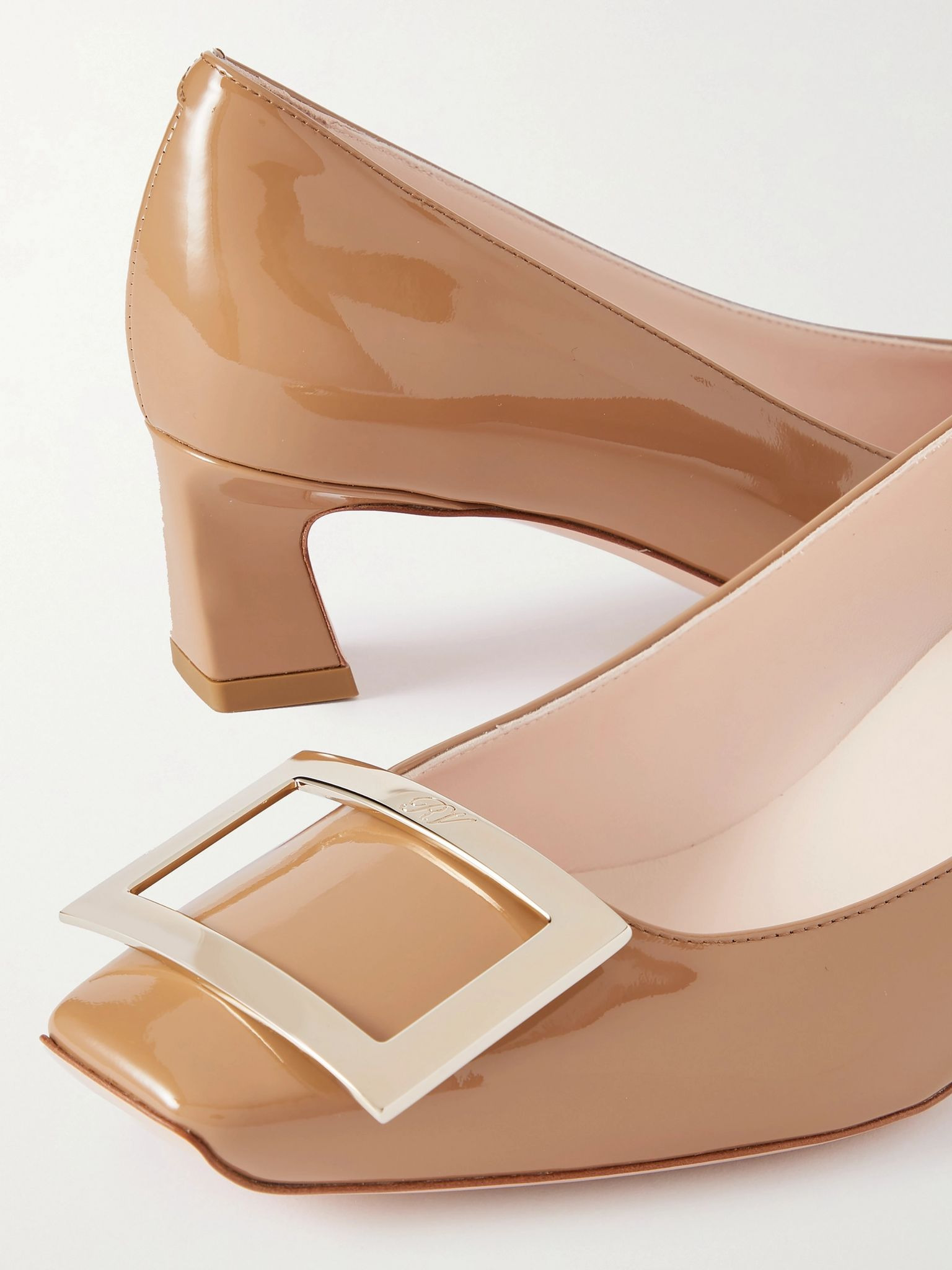 Trompette 45 patent-leather pumps Sand - 4