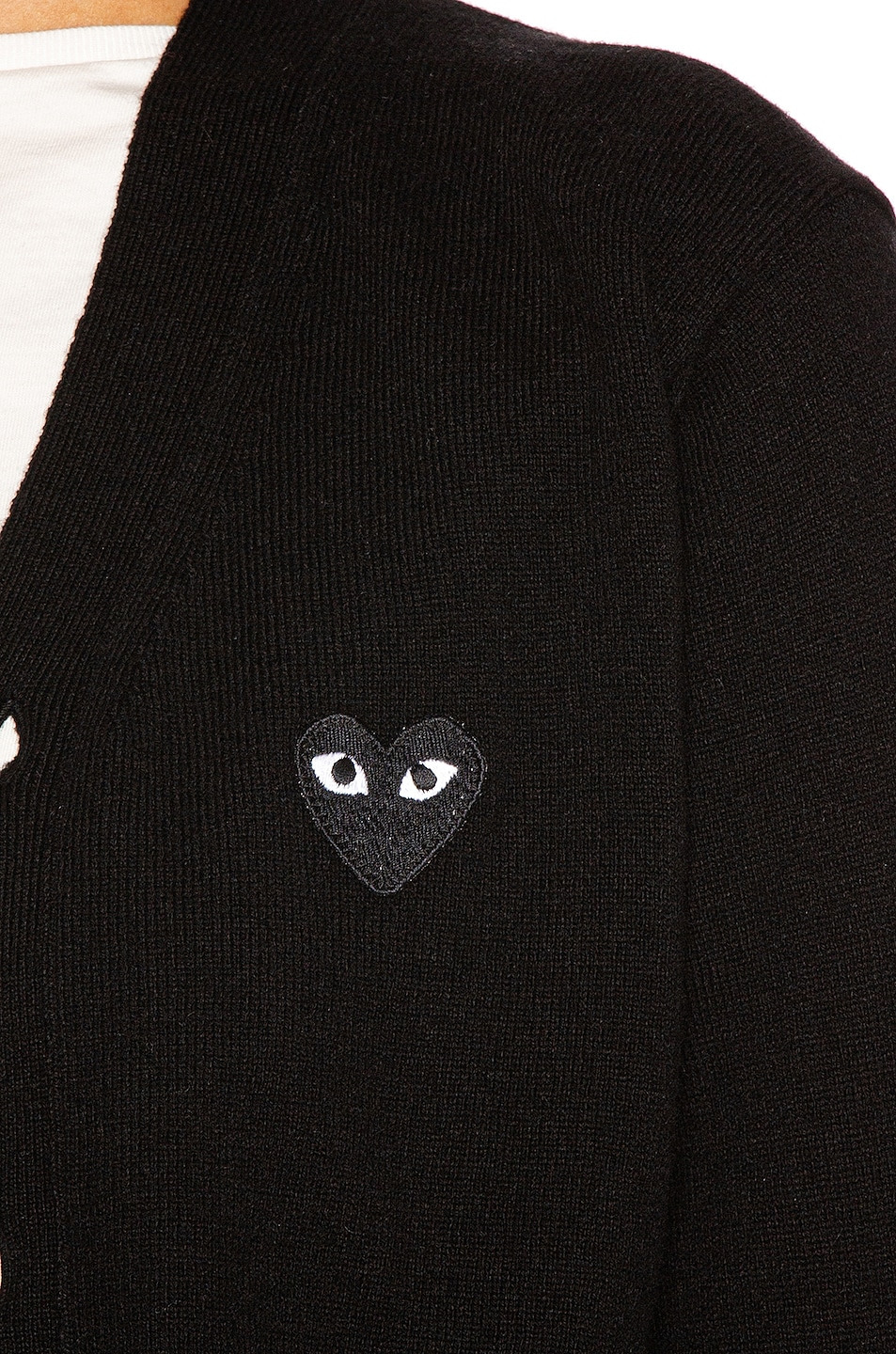 Wool Cardigan with Black Emblem - 6