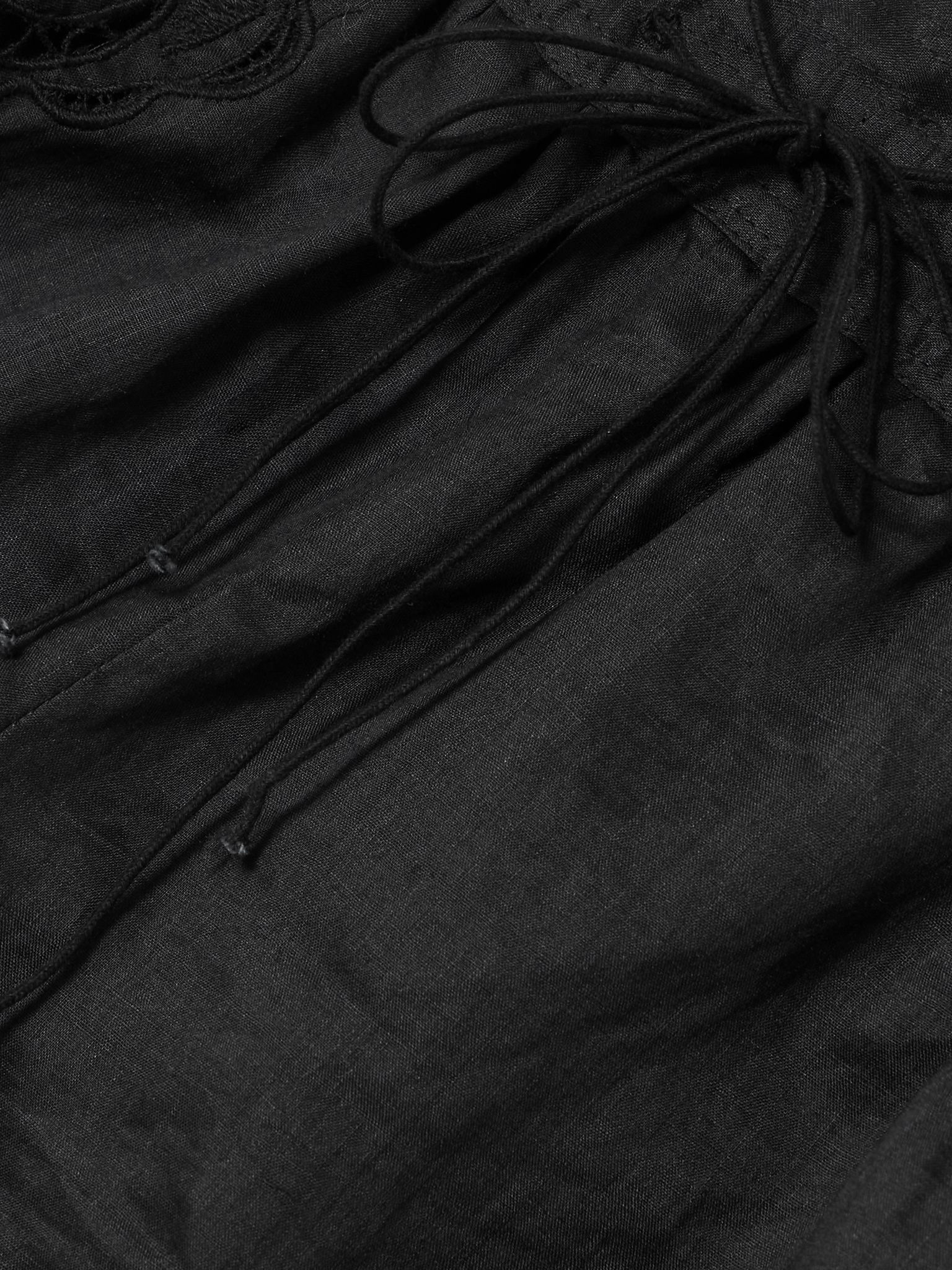 Lola broderie anglaise ramie shorts Black - 5