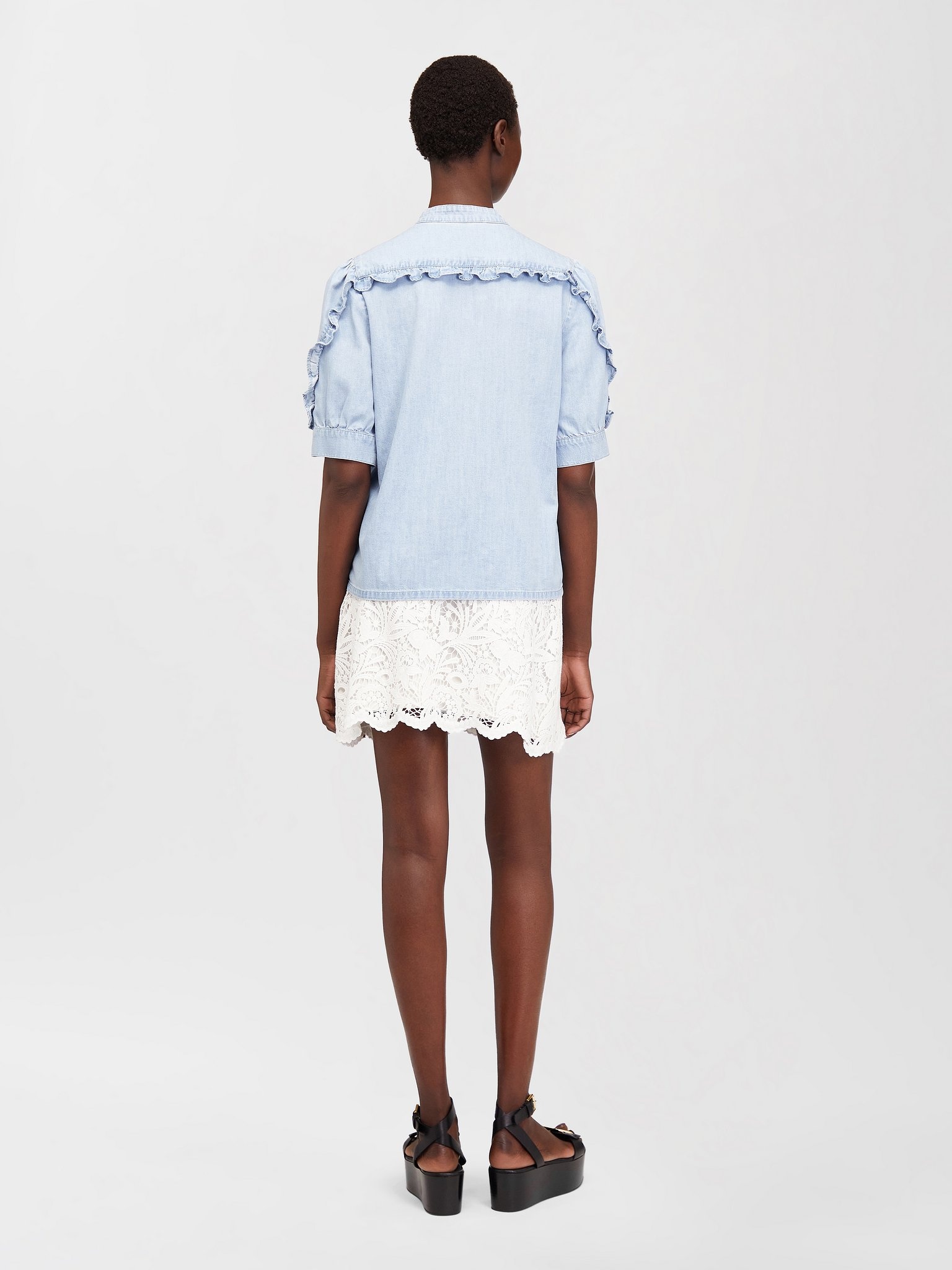 CHAMBRAY DENIM TOP - 4