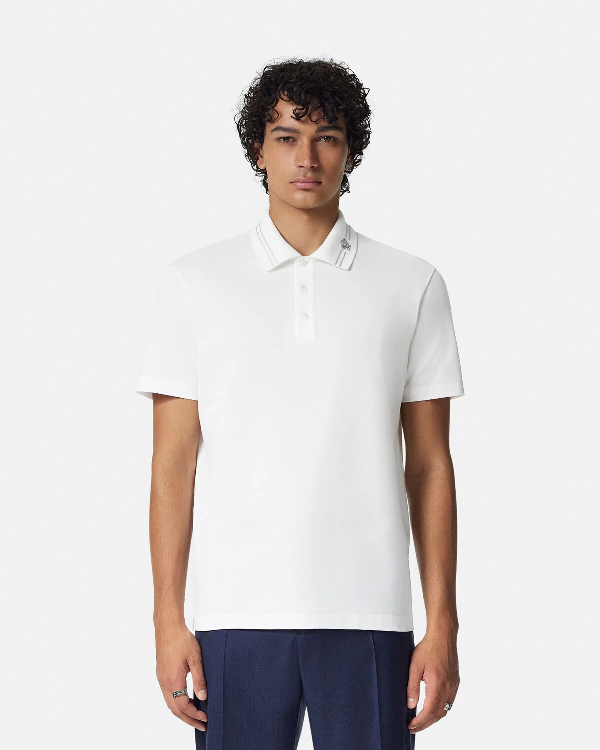 Embroidered Medusa Polo Shirt - 4