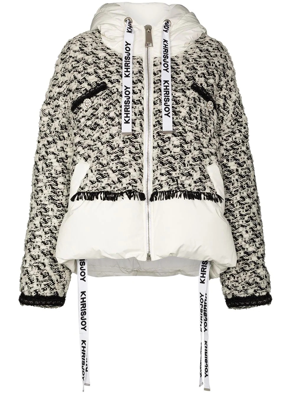 Khris tweed panelled short coat - 1