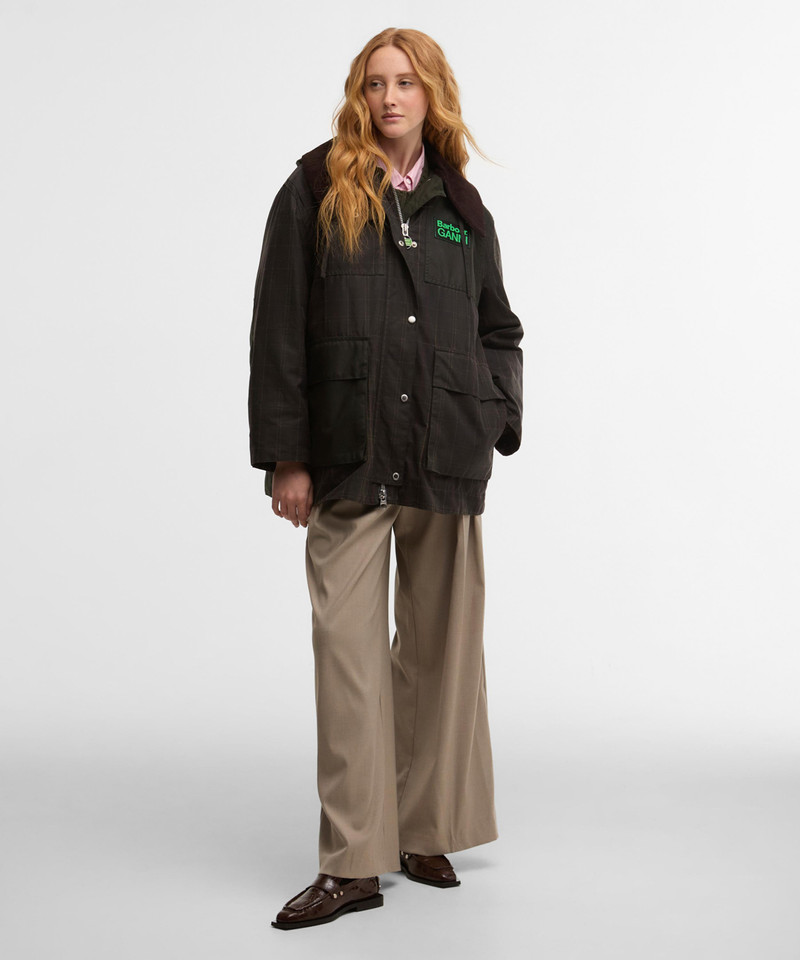 x GANNI Tartan Waxed Duffle Coat 7