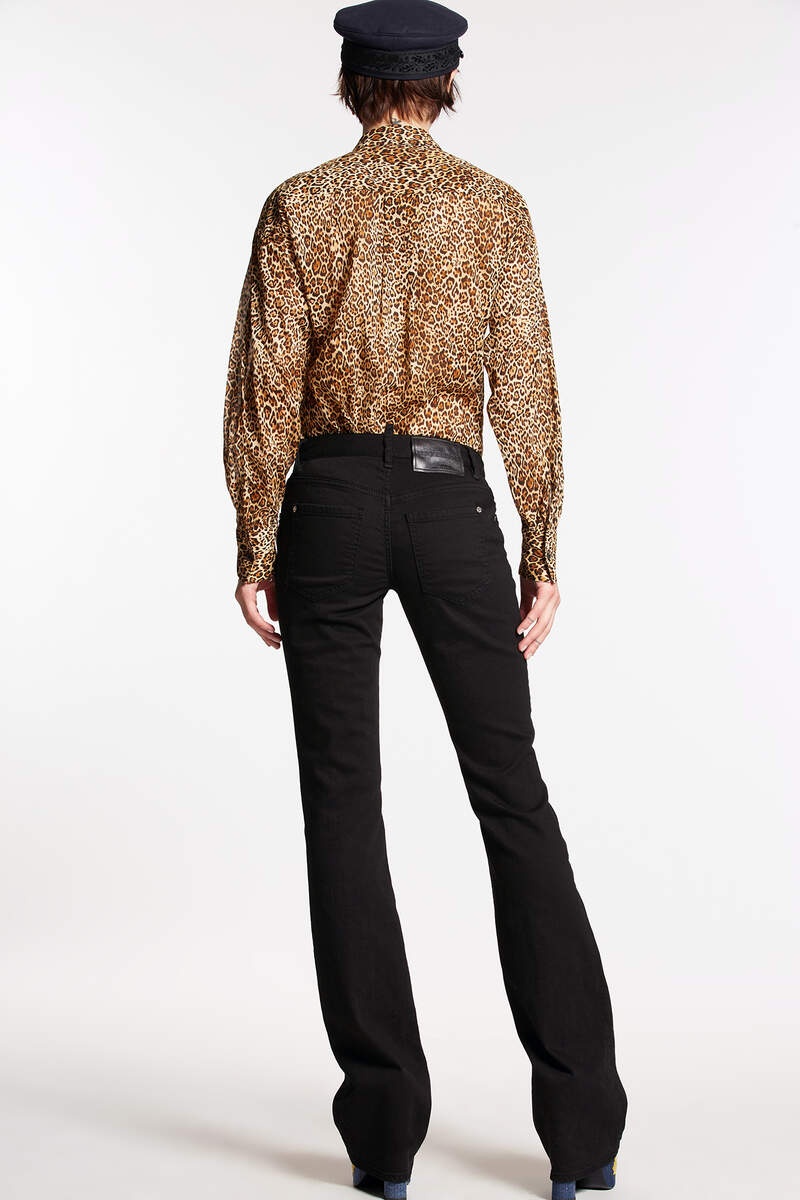 DYED MEDIUM WAIST FLARE TWIGGY JEANS - 2